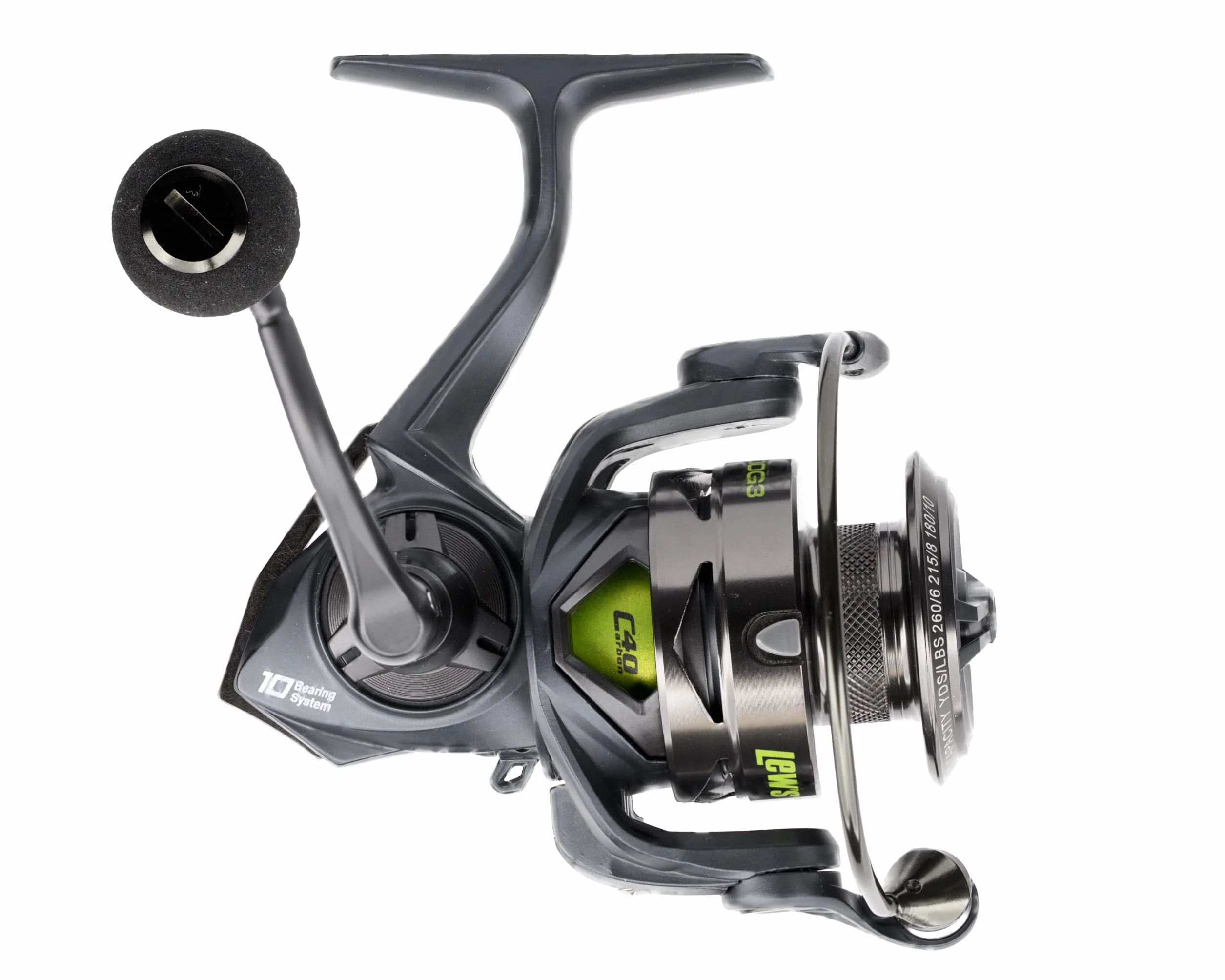 MACH 2 Spinning Fishing Reel, 6.2:1 Gear Ratio, Right or Left-Hand Retrieve, Aluminum Frame, Premium 10 Stainless Steel Ball Bearings, Black/Green