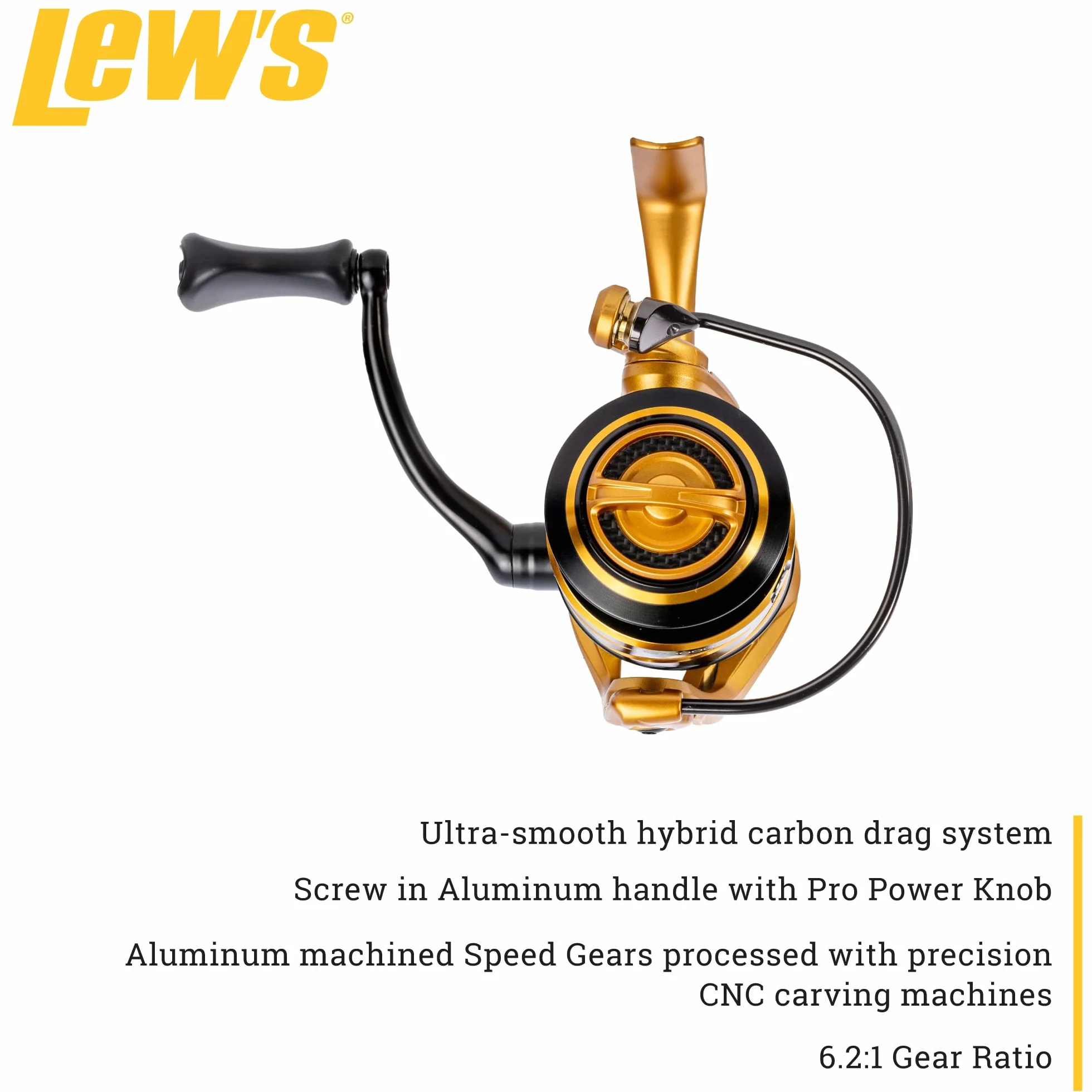 Custom Pro 300 Spinning Reel, Size 300 Reel, 10+1 Bearings, 6.2:1 Gear Ratio, Aluminum Frame and Sideplate, Aluminum Speed Gears