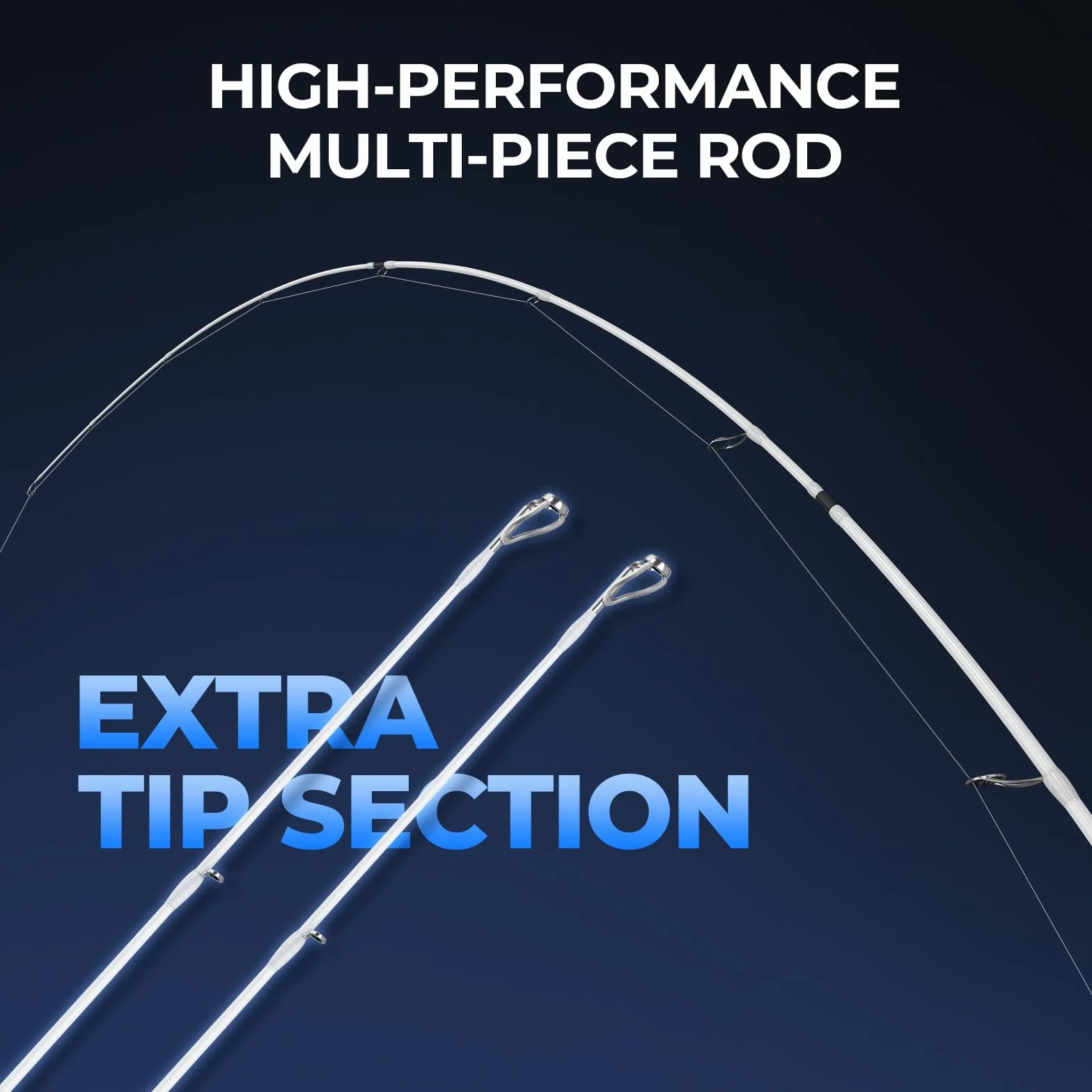 Centron Lite Travel Fishing Rod and Reel Combo, Packable Twin-Tip | Baitcaster & Spinning Combo, Multi-Piece Portable Design+ Extra Tip, Lightweight IM6 Graphite, Ideal for Bass & Trout Fishing