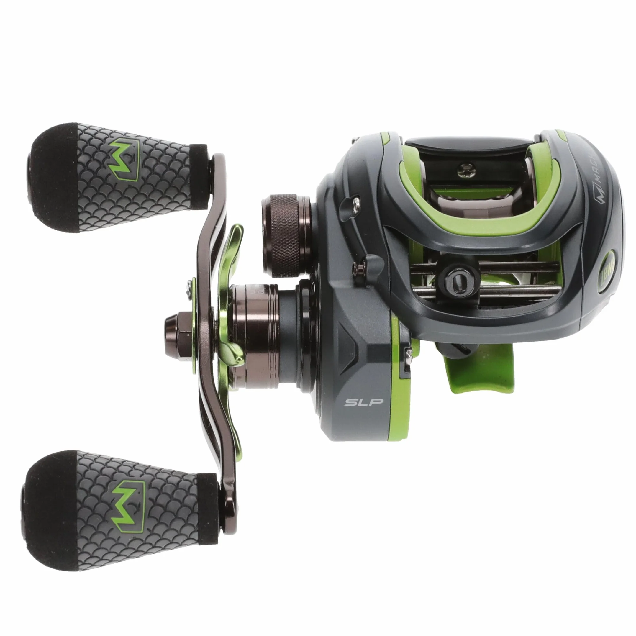 MACH 2 Baitcast Fishing Reel, 7.5:1 Gear Ratio, Graphite Frame, Premium 10 Stainless Steel Ball Bearings, Black/Green