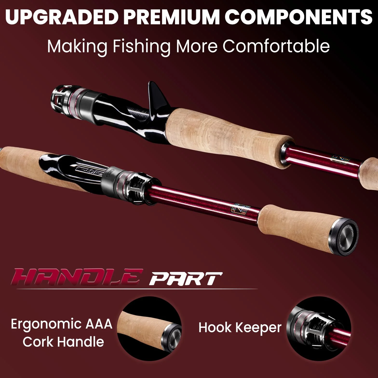 Craz Easy Control Spinning Fishing Rods, 1-Piece Performance Multi-Piece Travel Rod, High Strength & Sensitive Backbone, Tough Fishing Rod with Toray Carbon, A Ring & K Guide