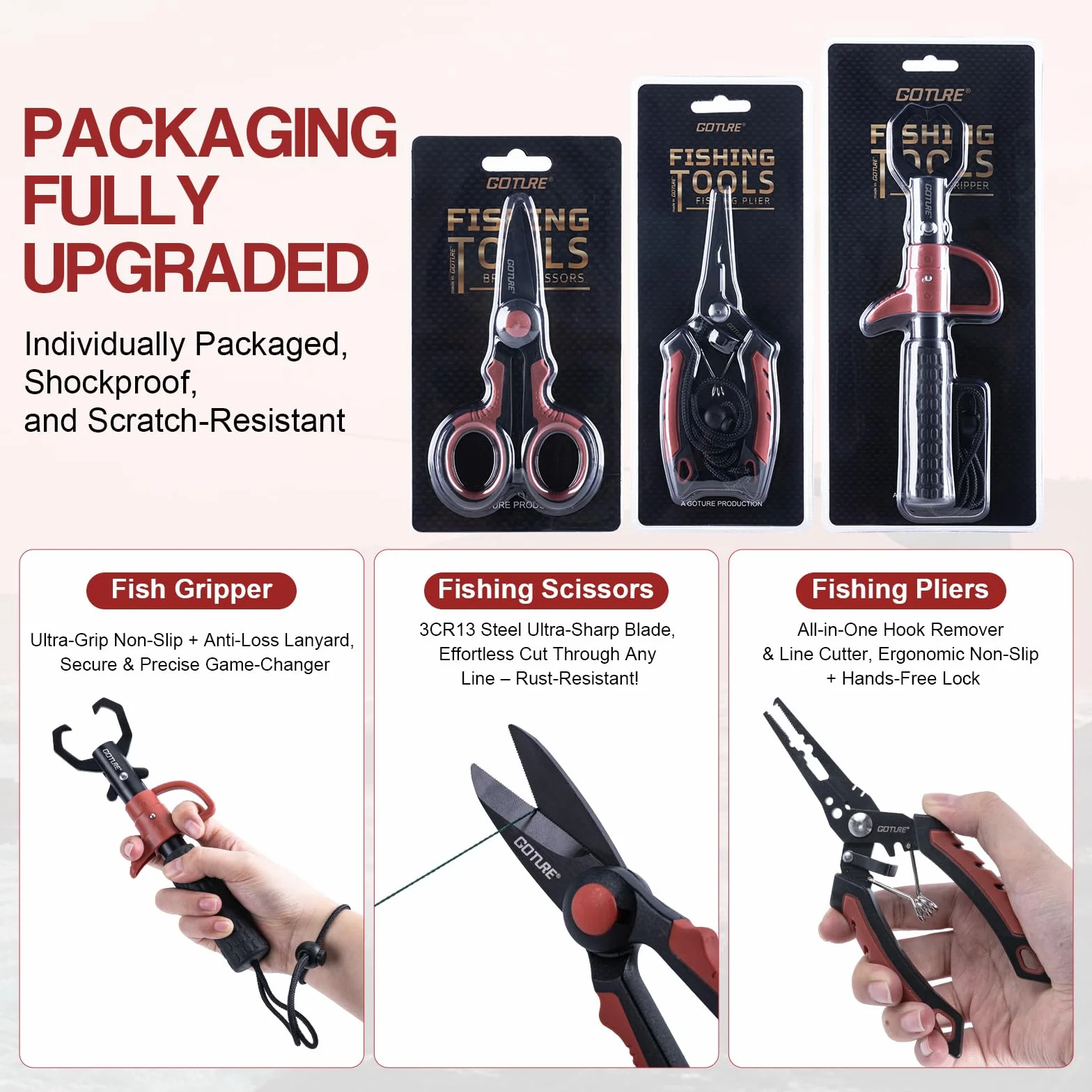Fishing Rod and Reel Combo, Red Telescopic Fishing Pole with Full Starter Kit & Carrier Bag, Portable 24T Travel Spinning Rod for Bass Trout, Freshwater Beginners Gift