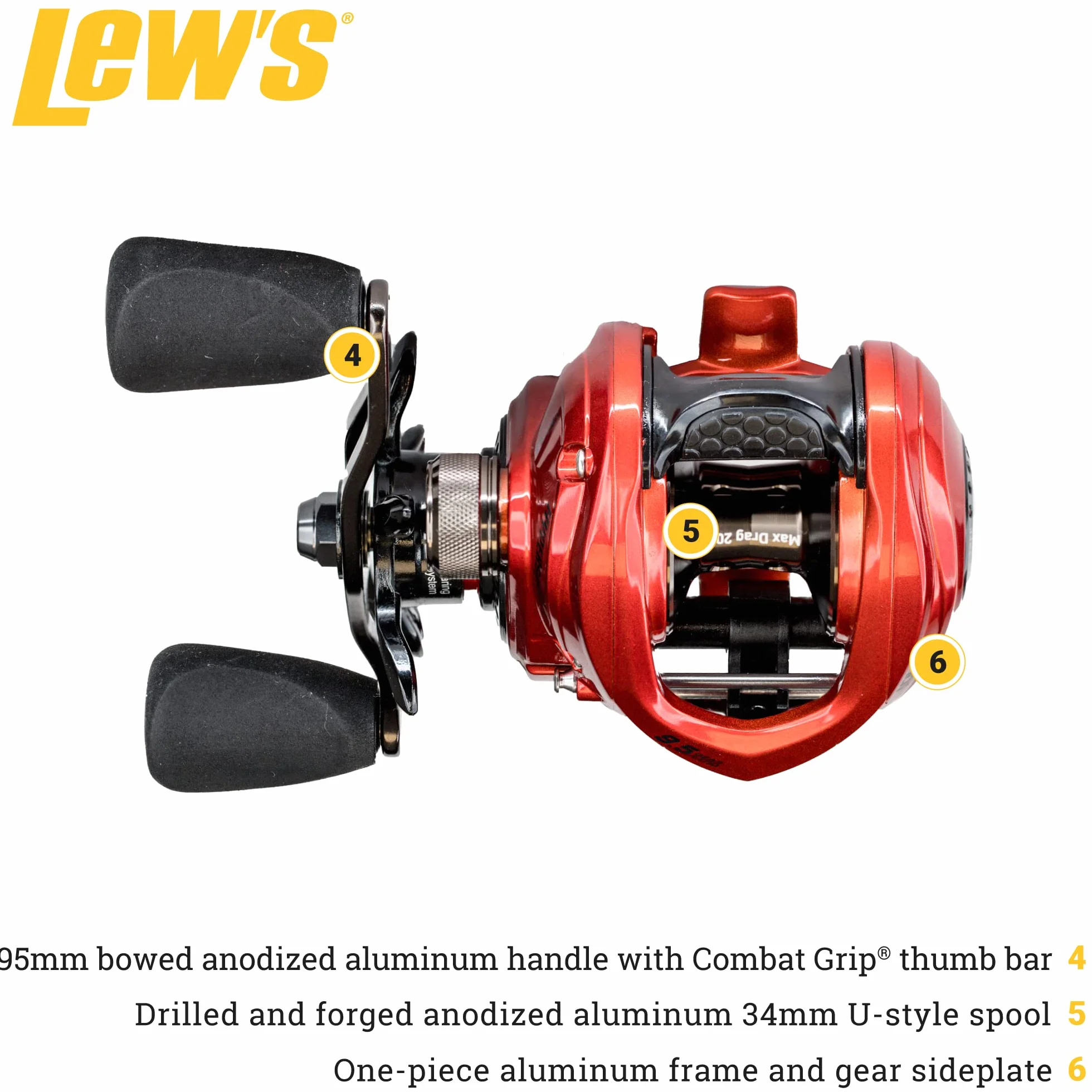 HyperSpeed Series Baitcast Fishing Reel, 9.5:1 Gear Ratio, Aluminum Frame, Premium 10 Stainless Steel Ball Bearings