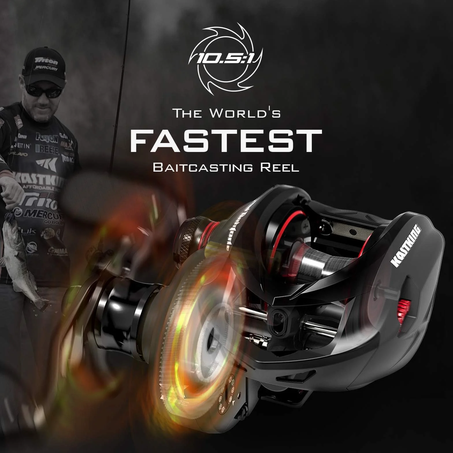 Speed Demon Elite Baitcasting Fishing Reels, Saltwater & Freshwater | Max Drag: 18 lb, 10+1 BB, 6.9 oz, Lightweight Aluminum Frame, Magnetic Brake, World's Fastest 10.5:1 Gear Ratio