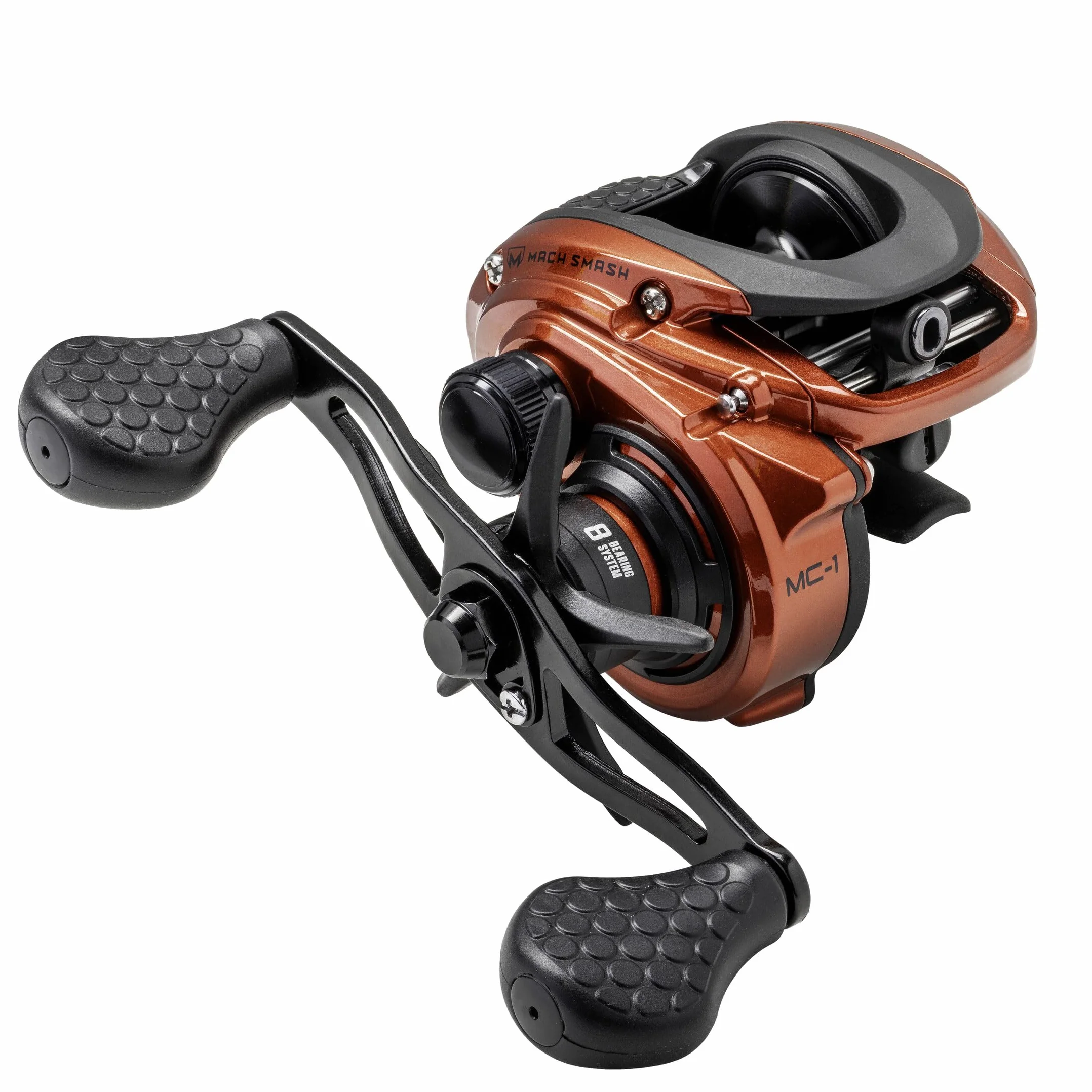 MACH Smash Baitcast Reel & Fishing Rod Combo, 7-Foot, 1-Piece Rod, RH Retrieve Reel