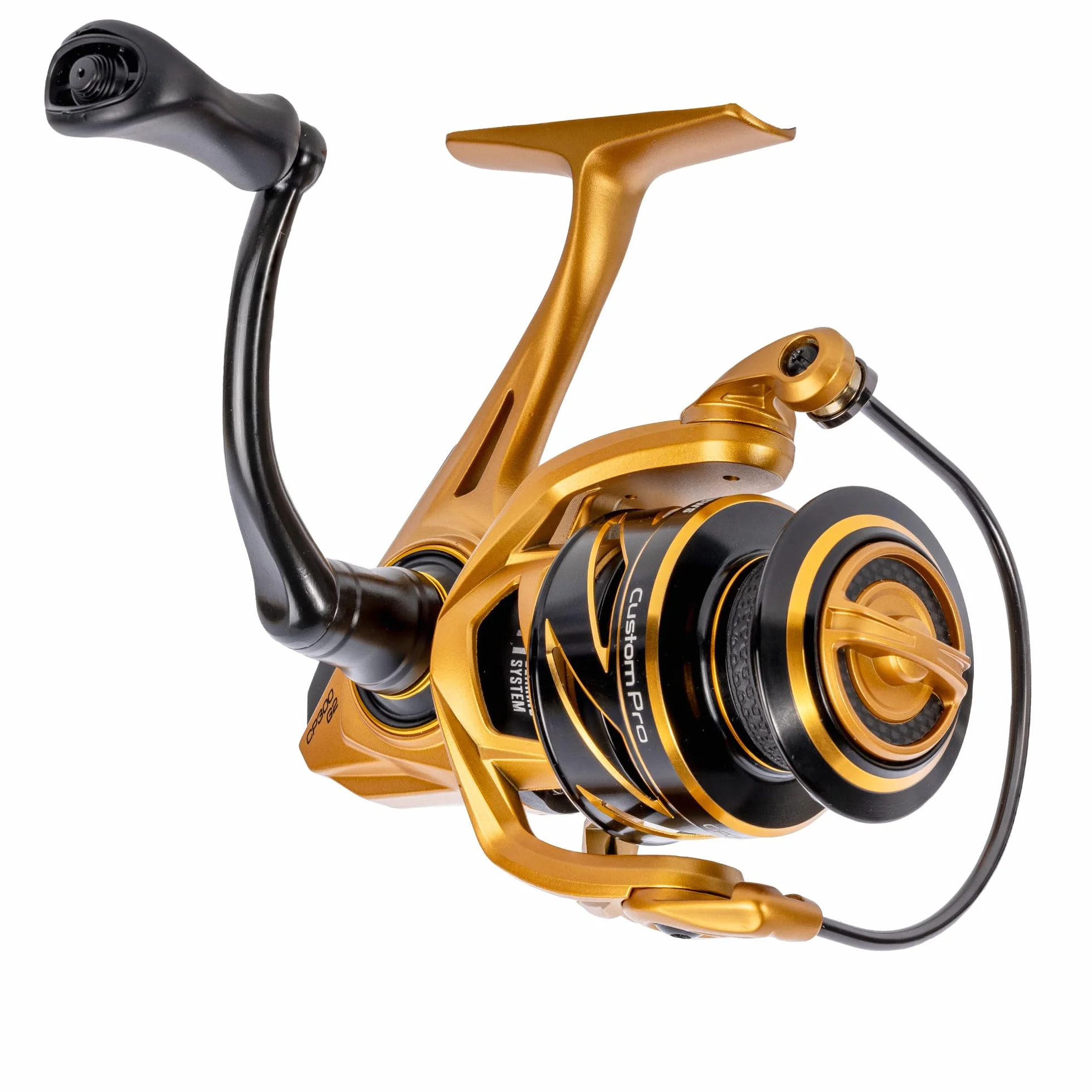 Custom Pro 100 Spinning Reel, Size 100 Reel, 10+1 Bearings, 5.2:1 Gear Ratio, Aluminum Frame and Sideplate, Aluminum Speed Gears