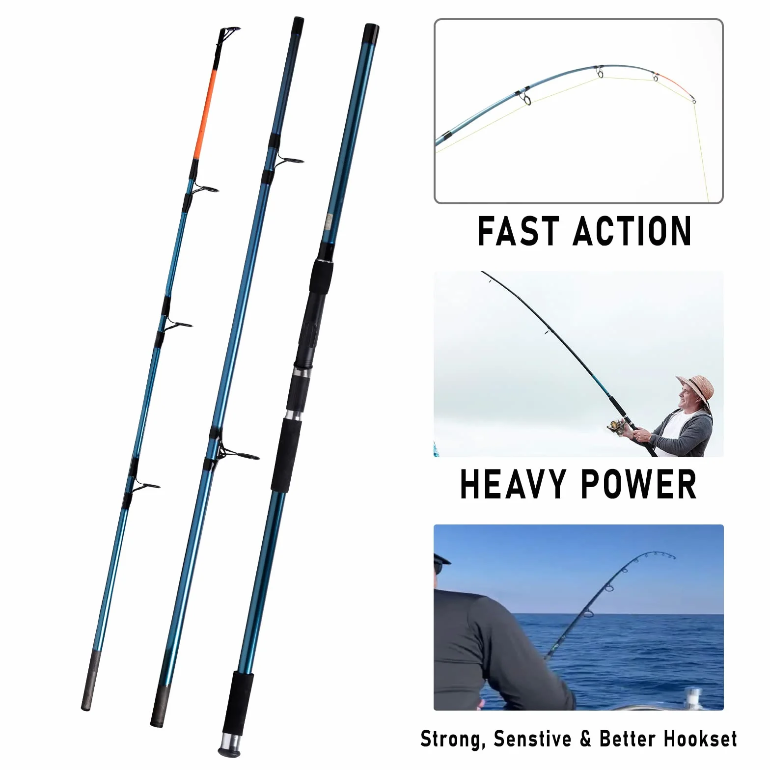 Surf Fishing Rod and Reel Combo, Saltwater Fishing Combo, 12ft Surf Rod 8000/9000 Spinning Reel 9+1 BB, Offshore Gear Kit Pole Equipment Set