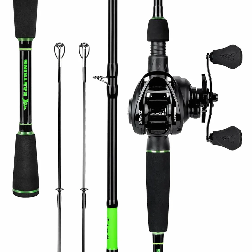Dual-Tip Fishing Rod and Reel Combo, Right Handed, 7'0"- M& Mh