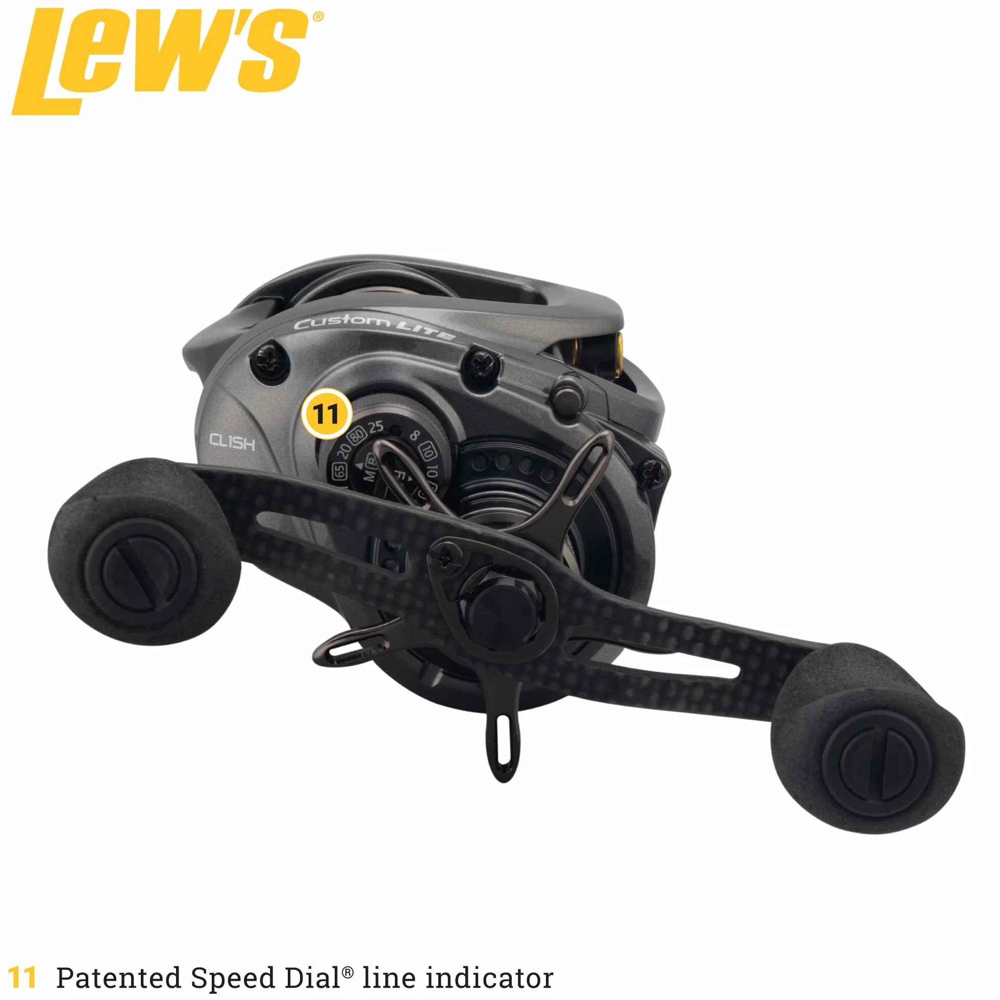 Custom Lite SS Baitcast Fishing Reel, 10+1 Double Shielded Bearings, Super Shallow 30 mm Spool, Tanso Tech Frame, Carbon Fiber Drag, Carbon Gray