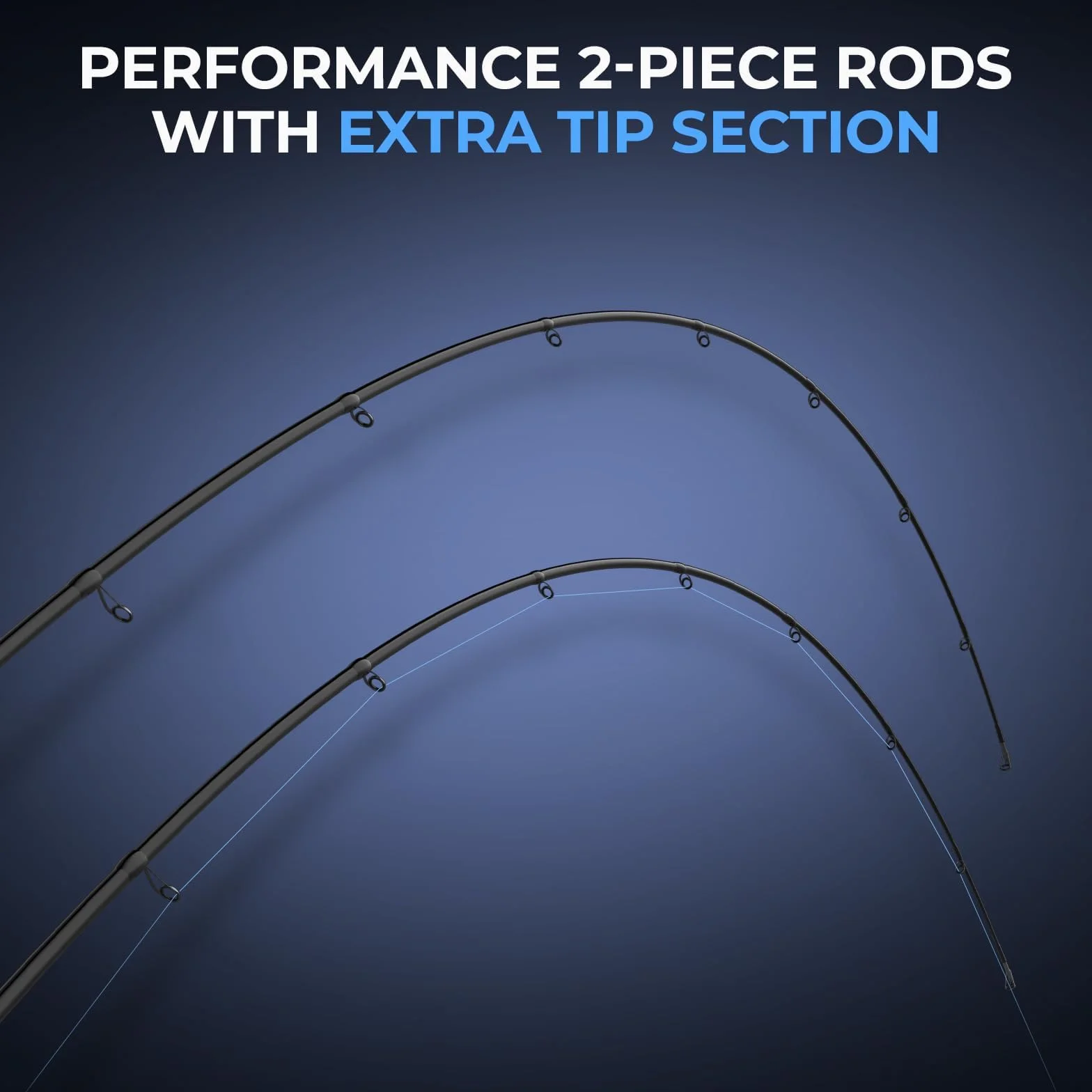 Verus Technique Twin-Tip Bass Spinning & Casting Fishing Rods | 2-Piece Rods with Extra Tip Section, IM7 Graphite Blanks, Titanium Guide Frames, EVA Fighting End Crip, AAA Cork Foregrip