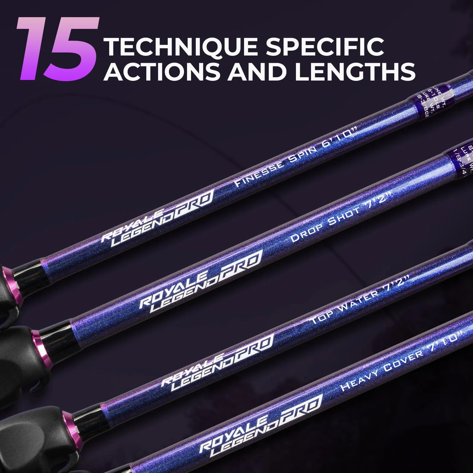 KastKing Royale Legend Pro Twin-Tip Spinning & Casting Fishing Rods | 2-Piece Rods with Extra Tip, IM7 Graphite Blanks, SlipLock Technology Handles, Titanium Guides with Silicon Nitride Rings