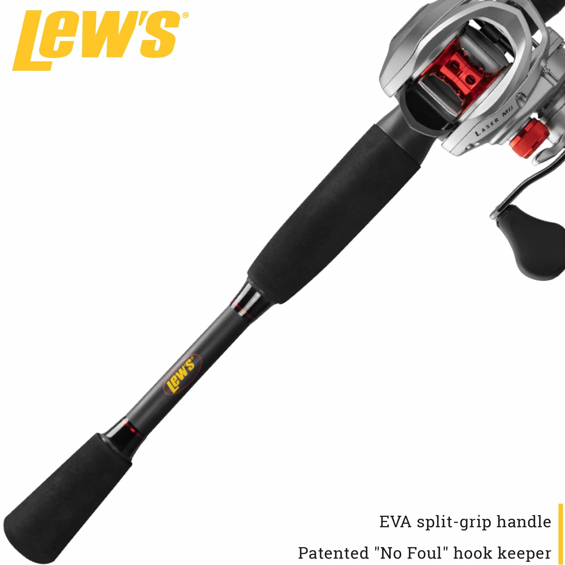 Laser MG Baitcast Reel and Fishing Rod Combo, 7-ft | 1-Piece Rod, RH Retrieve Reel