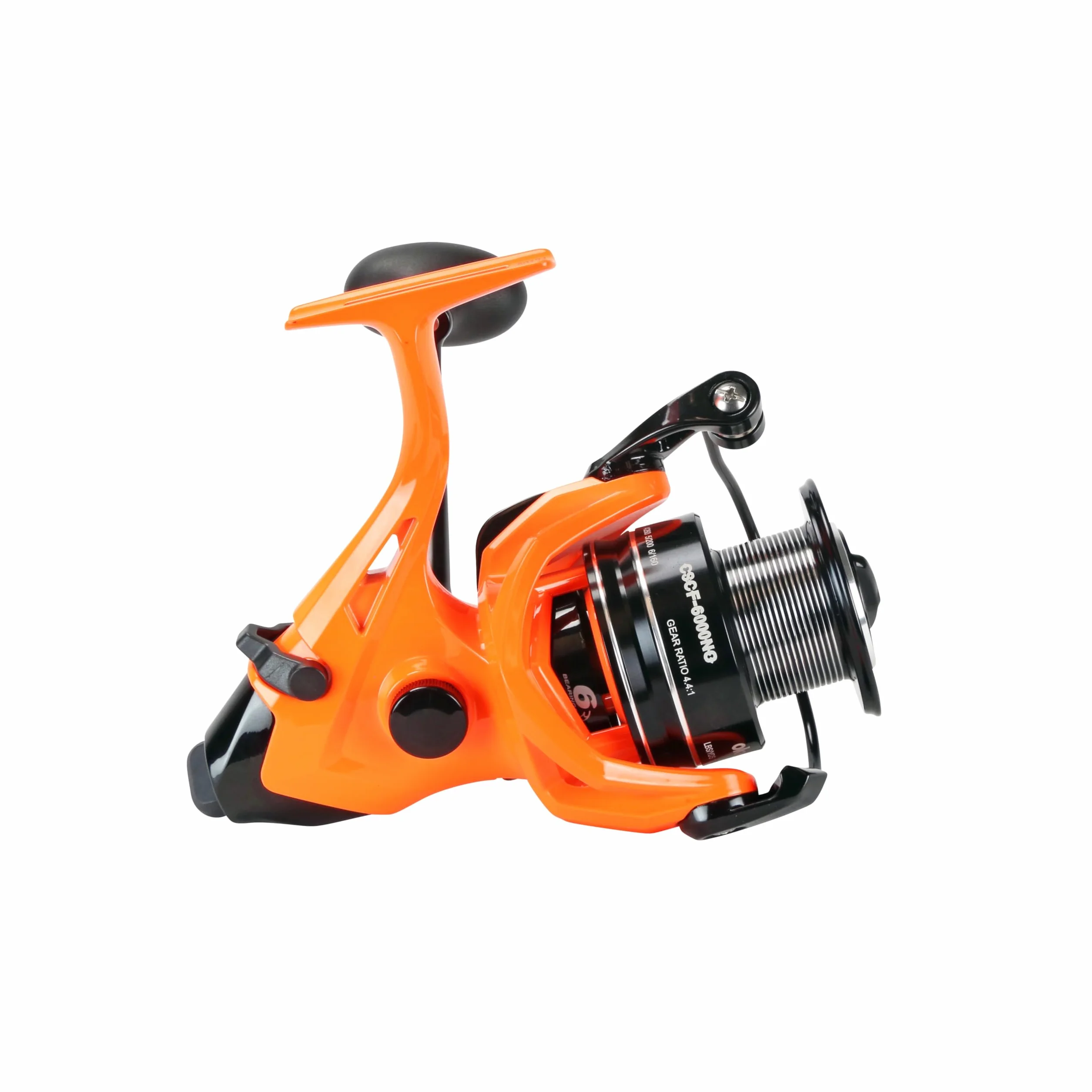 Cat Slayer Custom 6000 Baitfeeder Reel – Catfish Spinning Reel with Dual Force Drag, Flite Drive System & UV Reactive Neon Orange Finish, CSCF-6000NO