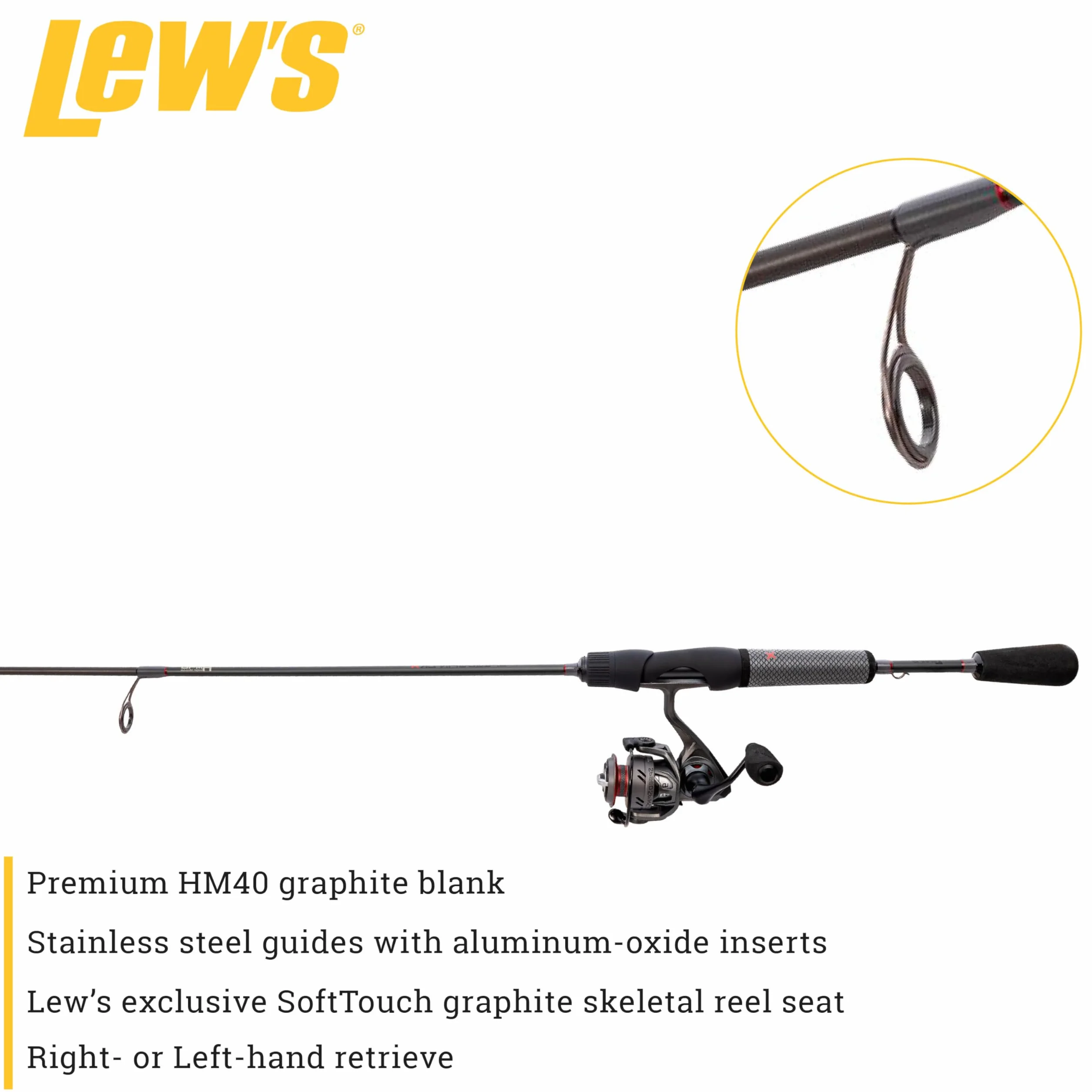Speed Spin CRX Spinning Reel and Fishing Rod Combo, 5-Foot 6-Inch 1-Piece Rod, Ultra-Light Power, Fast Action, Size 75 Reel, 9+1 Bearings, 5.2:1 Gear Ratio, Speed Gears, Gray/Black/Red