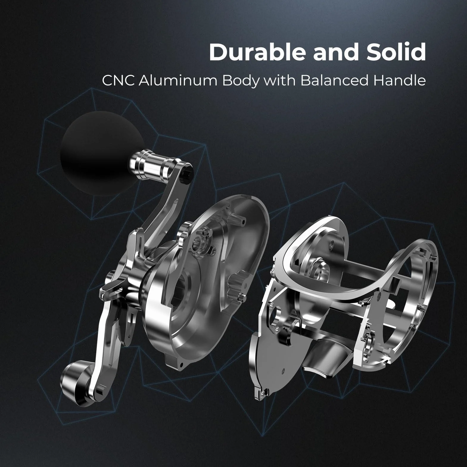 Alinox 300 Baitcasting Reel, 33LB Drag, Aluminum Frame | Freshwater saltwater, 6.6/8.1 ratios, smooth casting, low-profile body