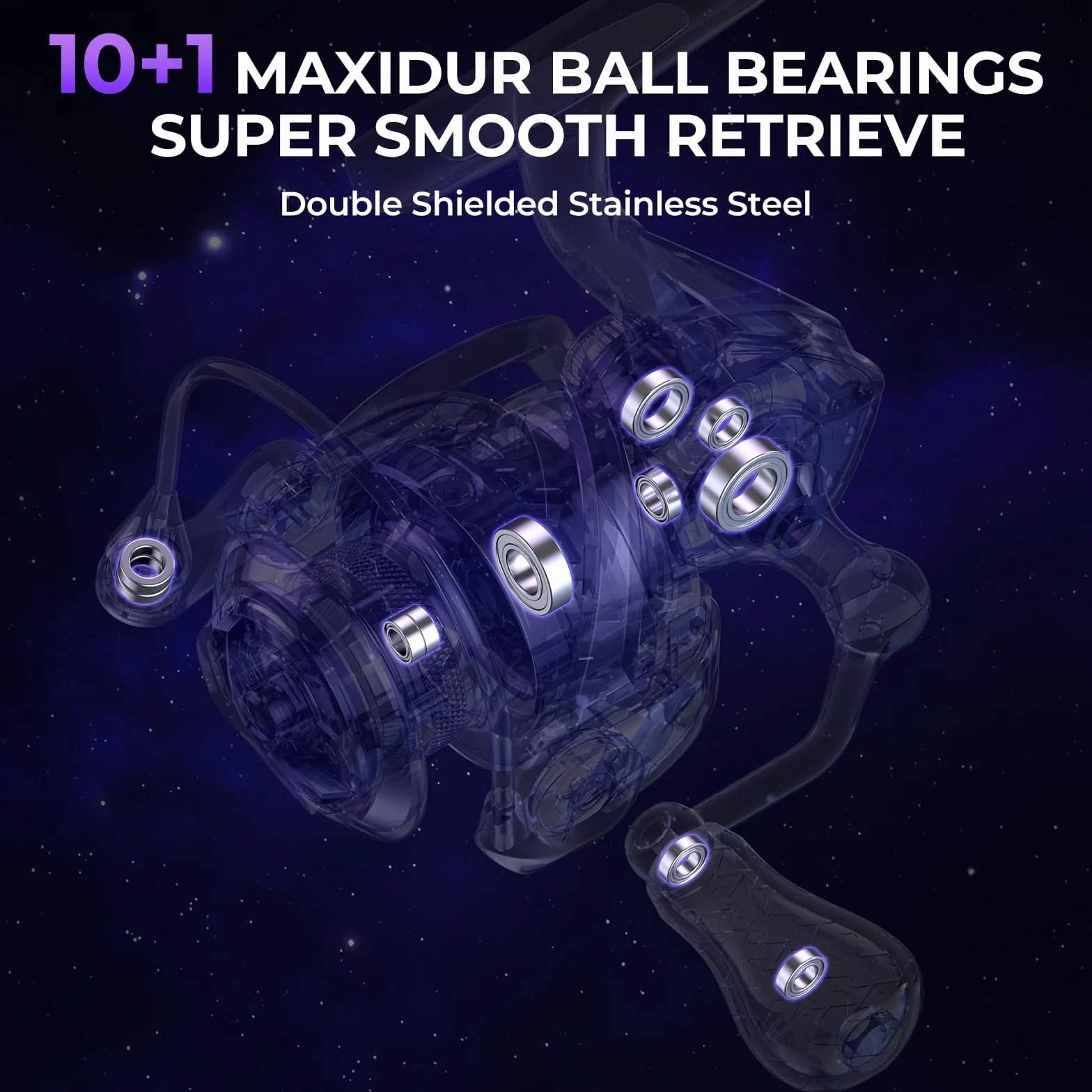 Royale Legend Pro Spinning Fishing Reels, Fishing Gifts for Men | Max Drag: 25 lb, 10+1 BB, 9.2 oz, Lightweight & Powerful Carbon Fiber Frame, 6.2:1 Gear Ratio, Digi-cut Aluminum Gear