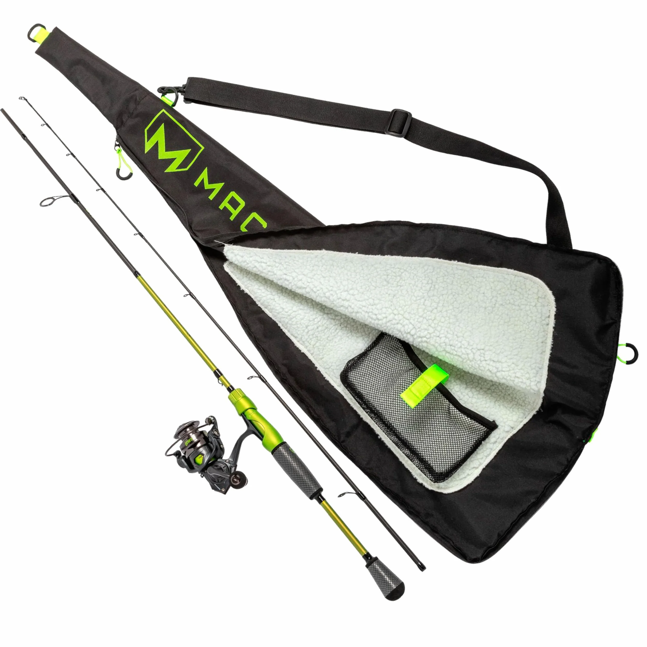 MACH 2 Mobile Spinning Reel and Fishing Rod Combo, 6-Foot 6-Inch 2-Piece IM8 Graphite Rod, Medium Power Fast Action, Size 200 Reel