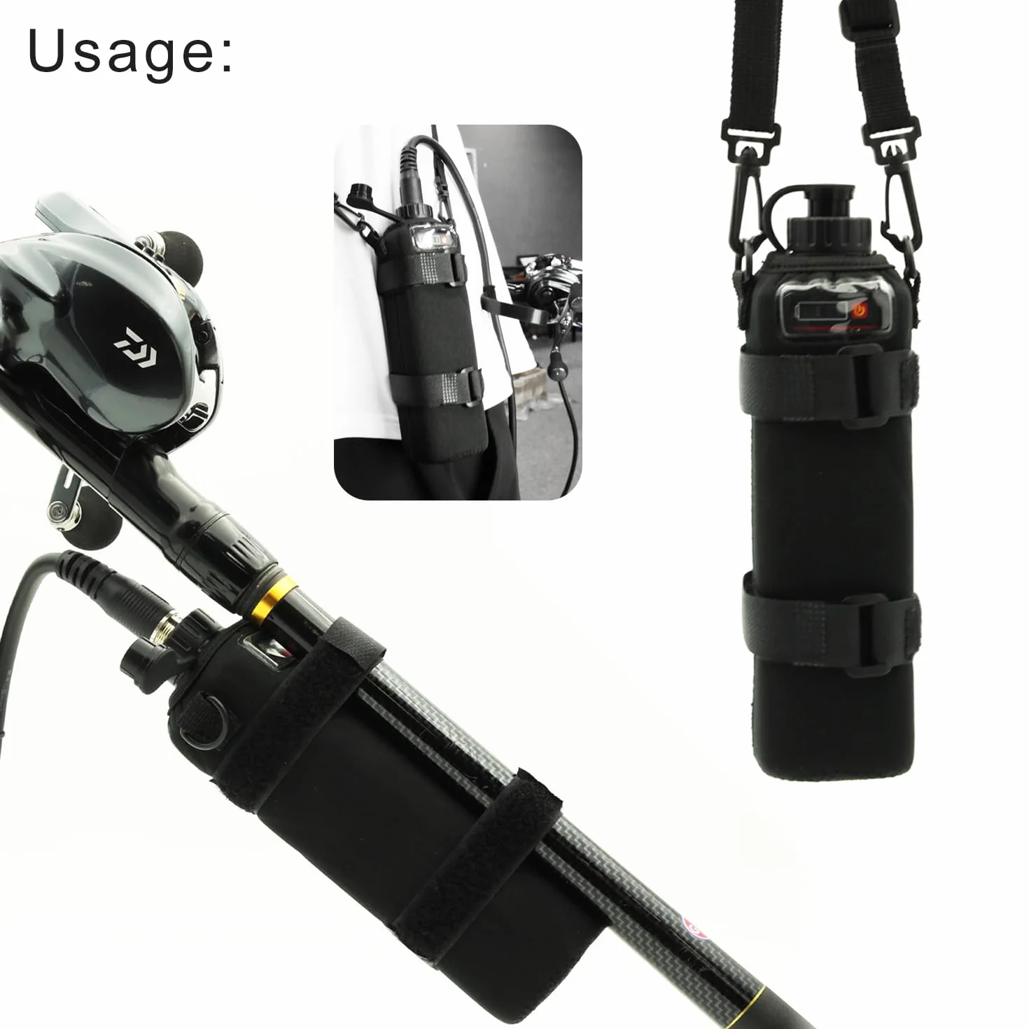 Super Mini 14.8V 10000 mAh Electric Reel Battery. Aluminum Alloy Rustproof Case. Compatible with Electric Fishing Reels. High Performance and Reliable Power Supply