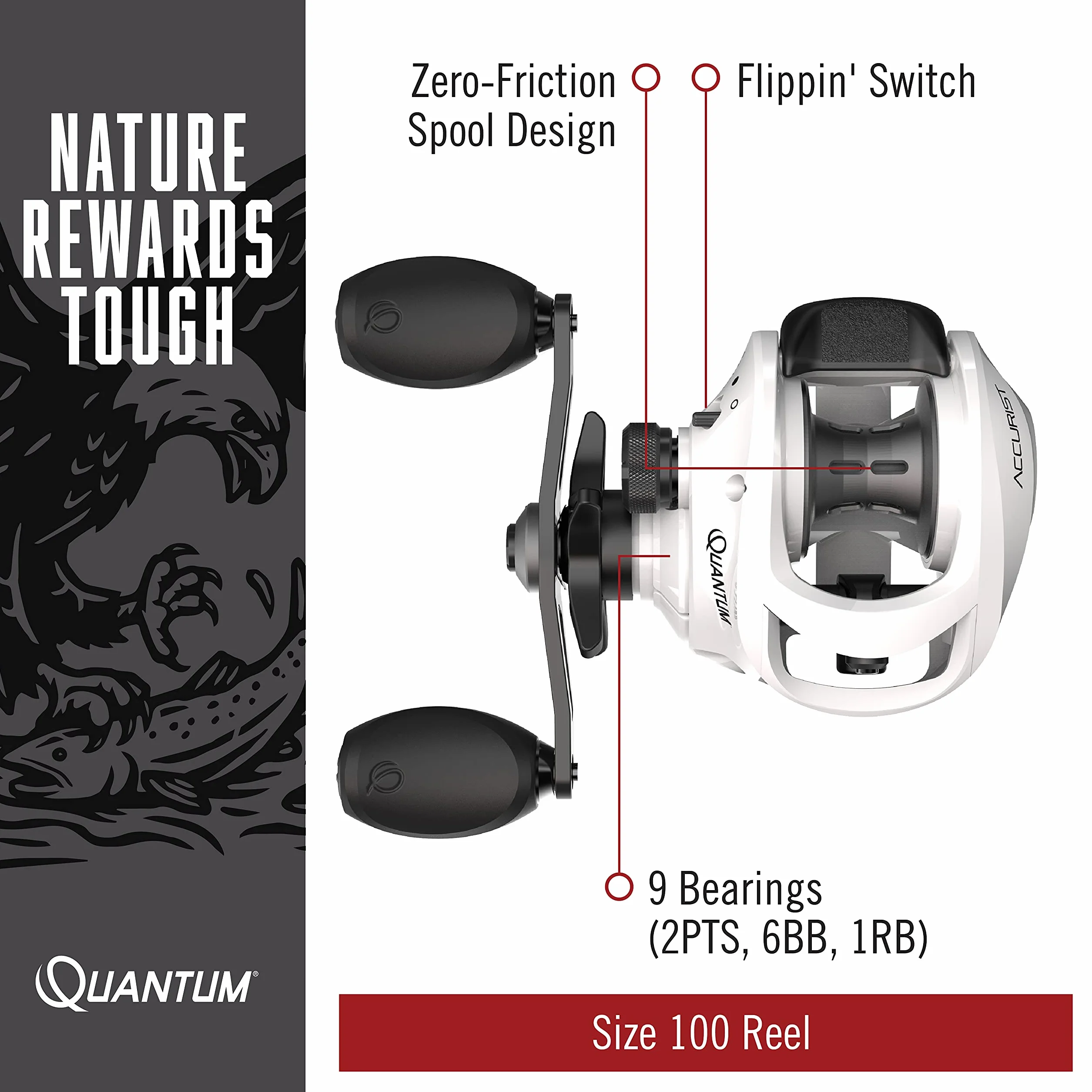 Accurist Baitcast Fishing Reel, Size 100 Reel