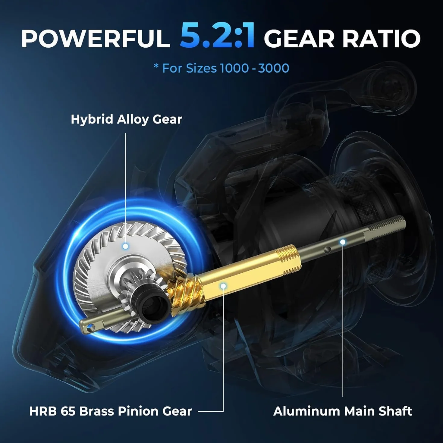 Verus Spinning Fishing Reels with Lightweight Nylitech Body | Max Drag: 22.1 lb, 10+1 BB, 10.4 oz, Aerodynamic Reel Rotor, 6.2:1 Gear Ratio, Freshwater & Saltwater Fishing
