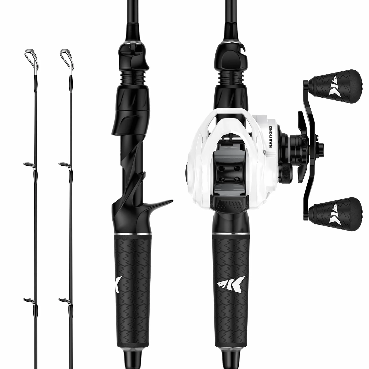 Twin-Tip Fishing Rod and Reel Combo | IM6 Graphite Blank, PTS 2-Piece Design, Aluminum Oxide Guides, Superpolymer Grip & Handles, 5+1 Ball Bearings, Smooth Drag