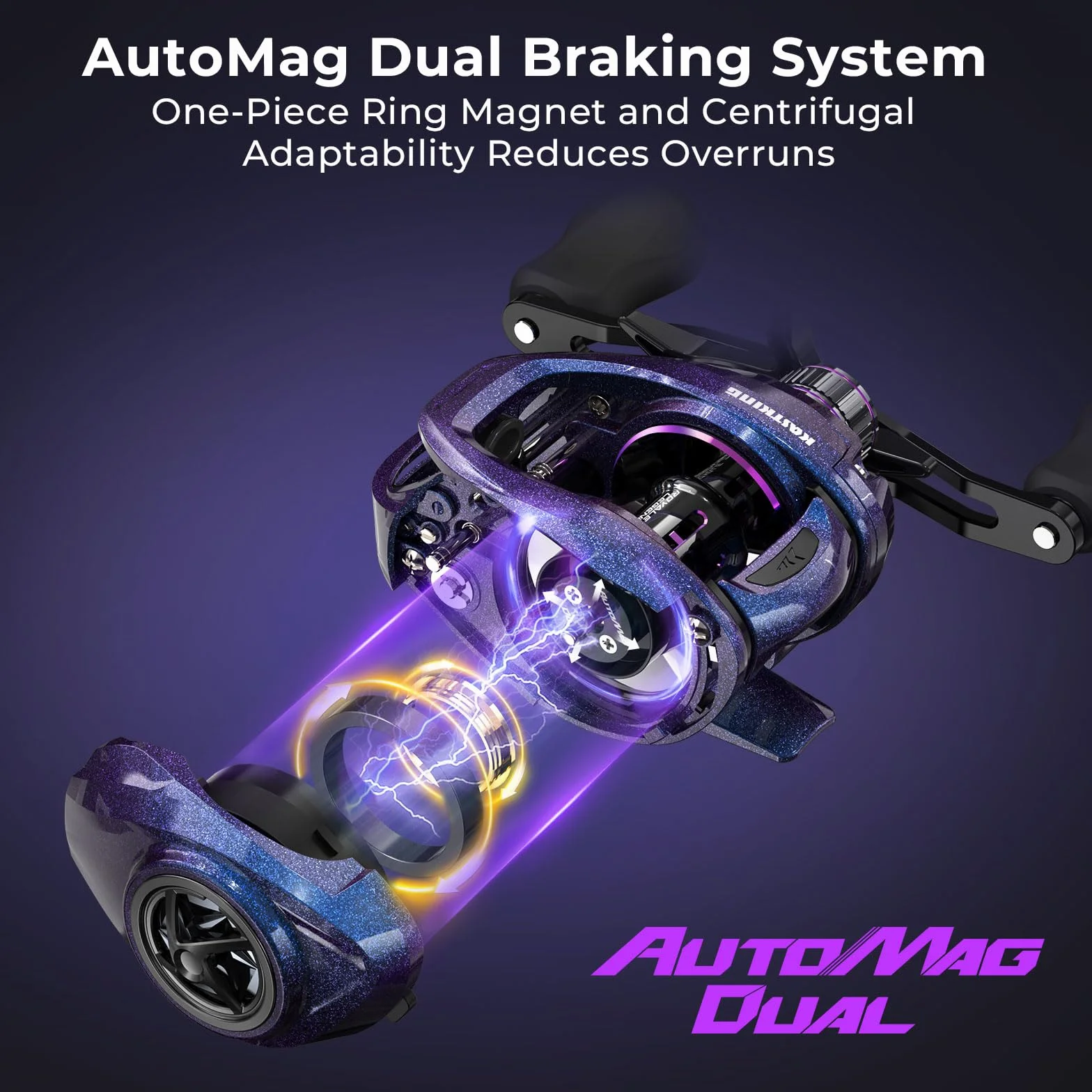 Royale Legend Pro Baitcasting Fishing Reels with 8.0:1 Gear Ratio | Max Drag: 16 lb, 11+1 BB, 5.5 oz, Carbon Fiber Frame, AutoMag Dual Braking System, Arch Resistance Control