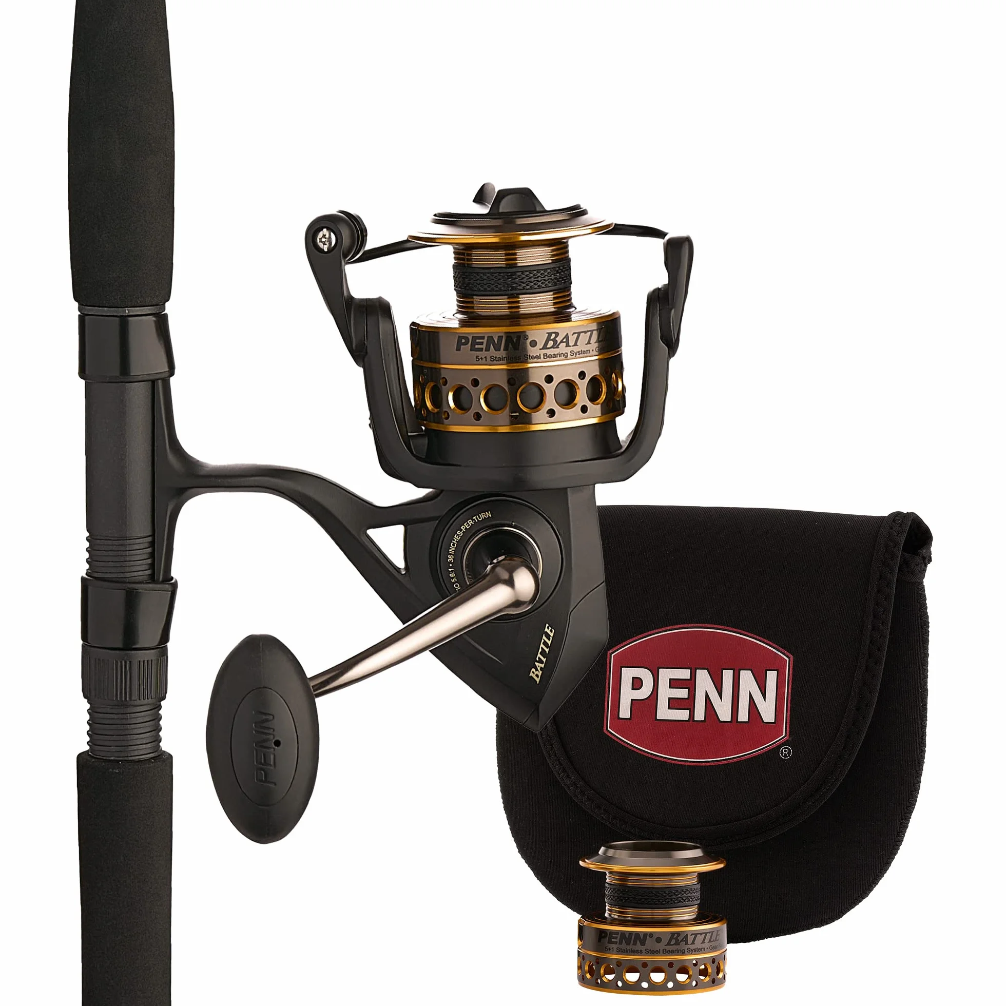 Battle Spinning Reel and Fishing Rod Combo