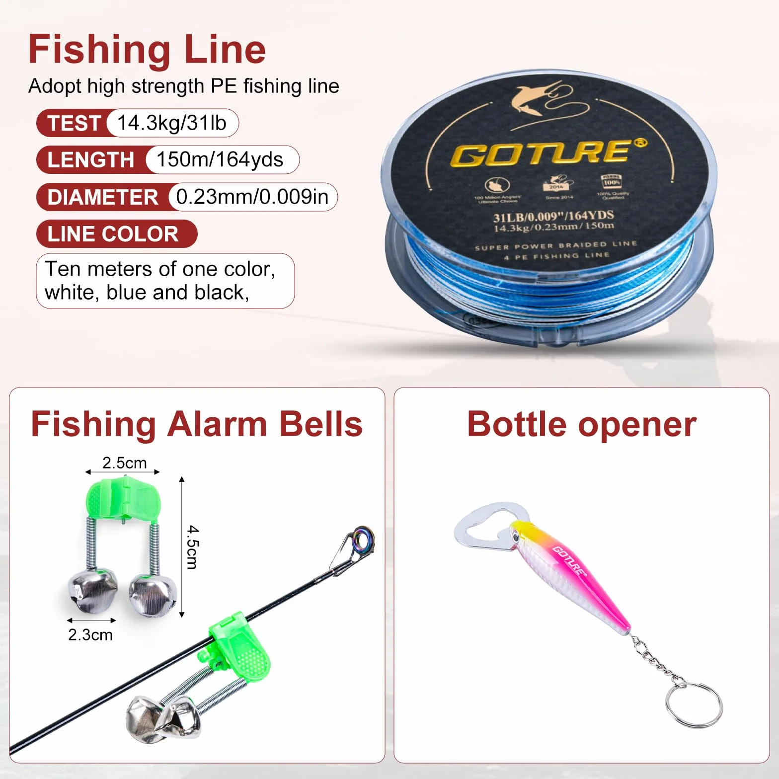 Fishing Rod and Reel Combo, Red Telescopic Fishing Pole with Full Starter Kit & Carrier Bag, Portable 24T Travel Spinning Rod for Bass Trout, Freshwater Beginners Gift