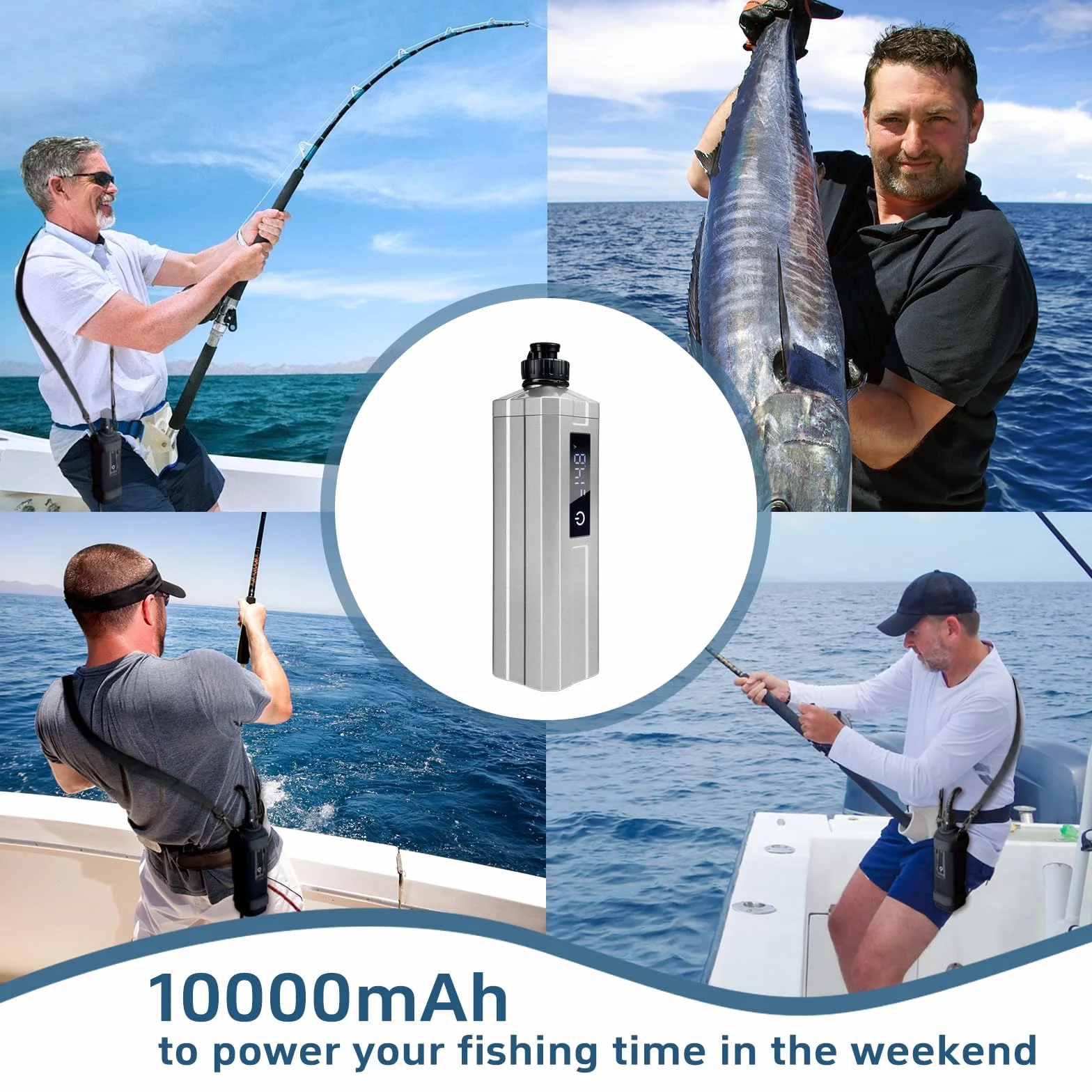 Super Mini Electric Fishing Reel Battery. Latest Model with Digital LED Display. Compatible with Electric reels.