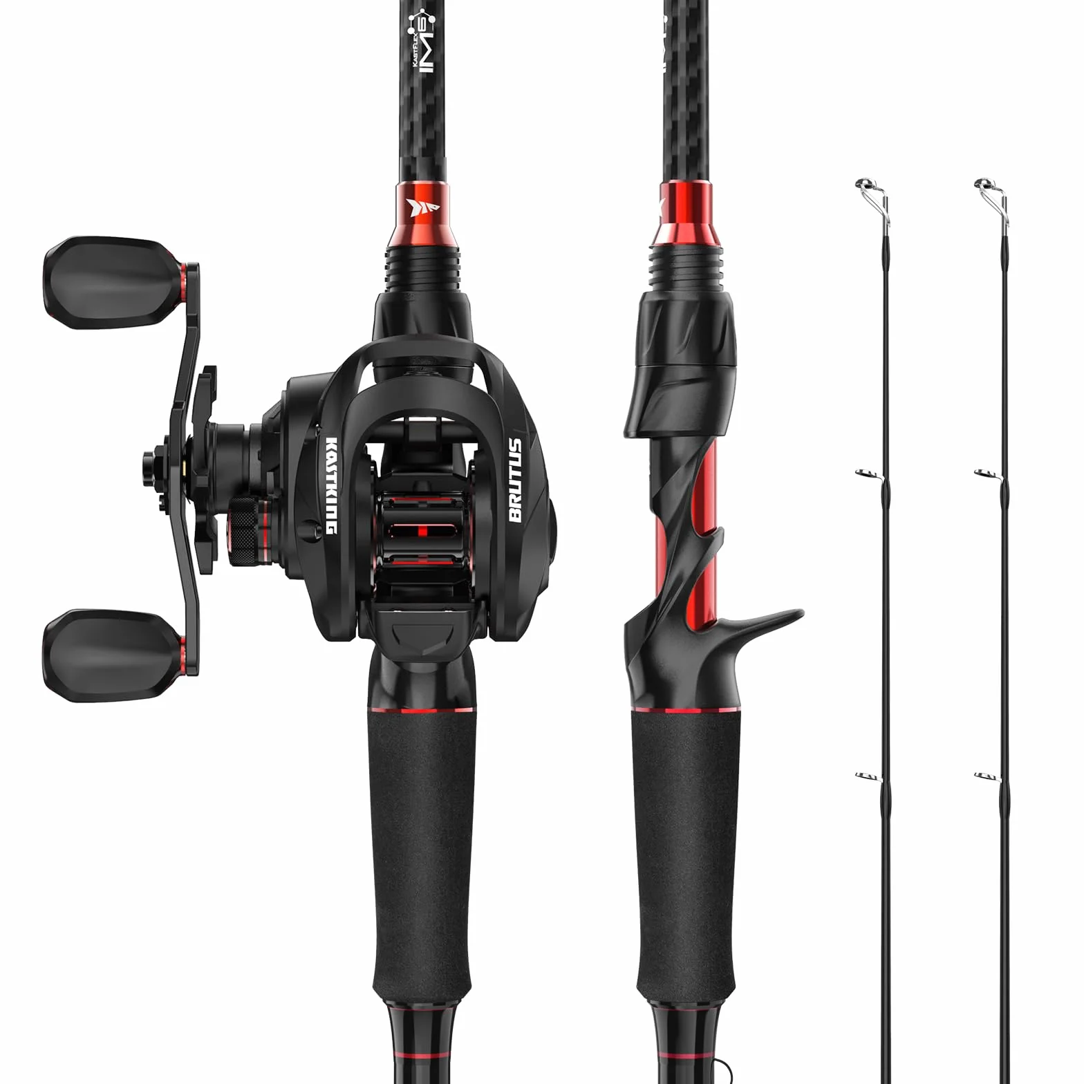 Brutus Twin-Tip Fishing Rod and Reel Combo | Twin-Tip Backup Rod, IM6 Graphite 2-Piece Rod, EVA Handle, Durable & Sensitive, Stainless Steel Guides, Freshwater Fishing