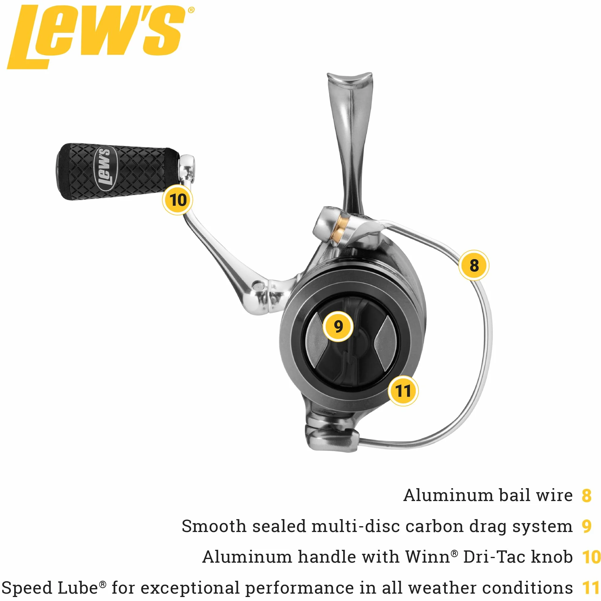 HyperMag Spinning Fishing Reel, 6.2:1 Gear Ratio, Right or Left-Hand Retrieve, Magnesium Frame, Premium 11 Stainless Steel Ball Bearings