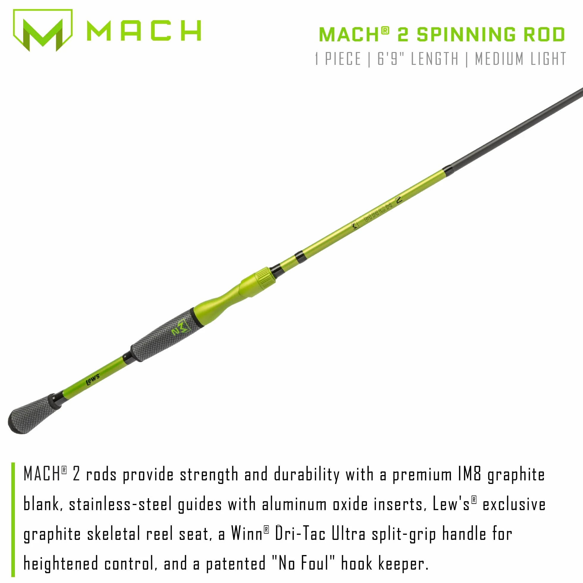 MACH Jacked Baitcast Reel and Fishing Rod Combo, HM50 Graphite Rod, Tanso Tech Reel Frame and Sideplate, Carbon Fiber Drag System, 7.5:1 Gear Ratio