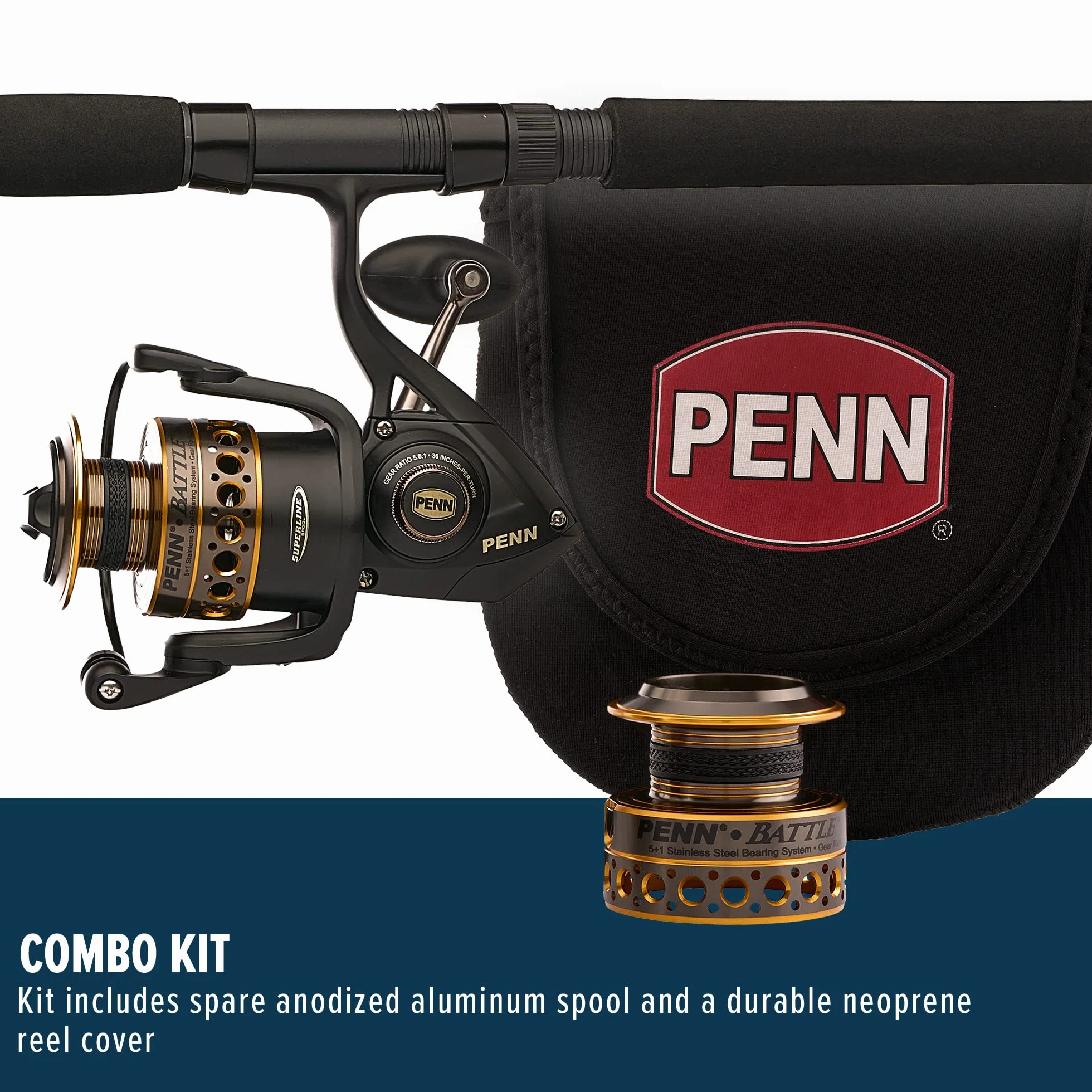 Battle Spinning Reel and Fishing Rod Combo