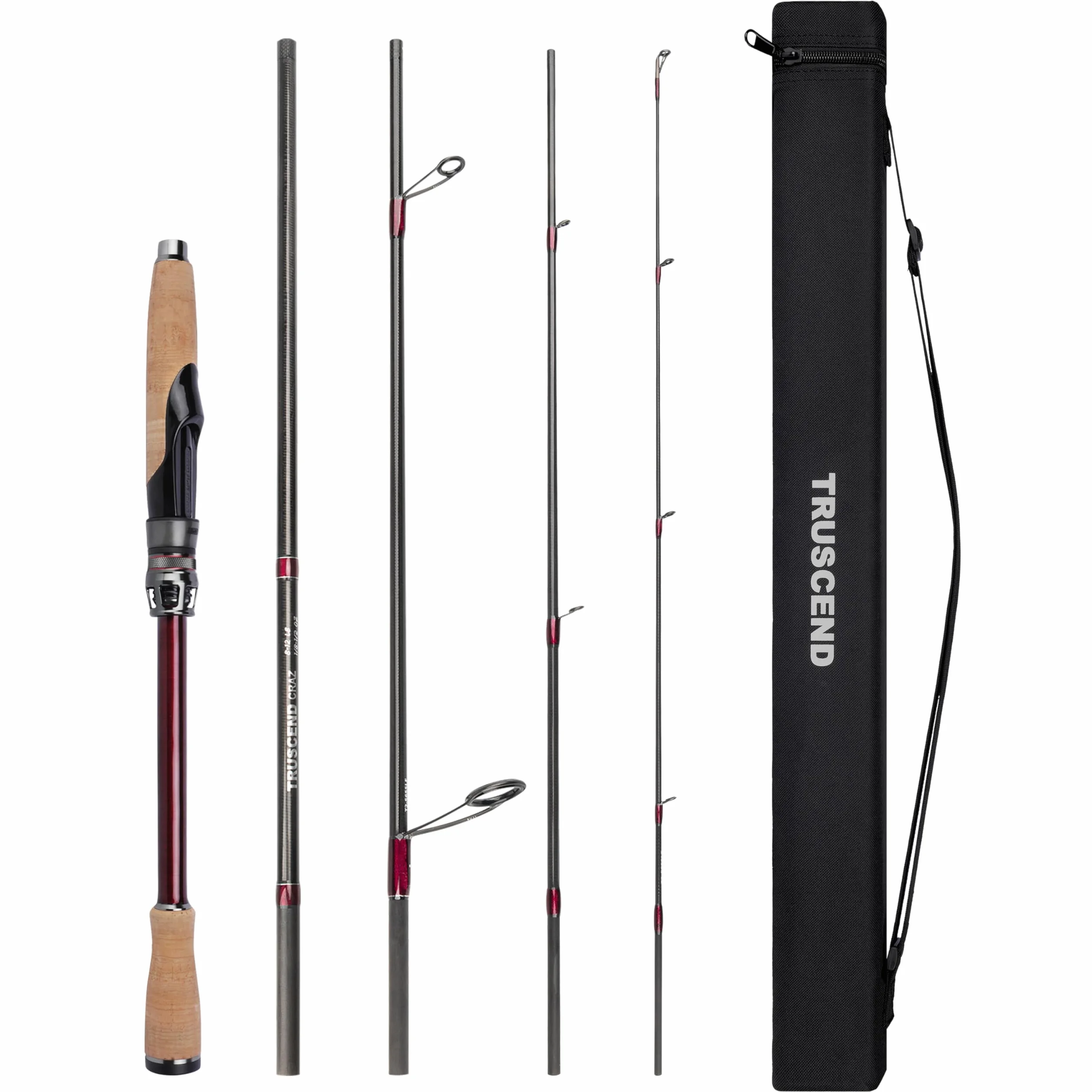 Craz Easy Control Spinning Fishing Rods, 1-Piece Performance Multi-Piece Travel Rod, High Strength & Sensitive Backbone, Tough Fishing Rod with Toray Carbon, A Ring & K Guide