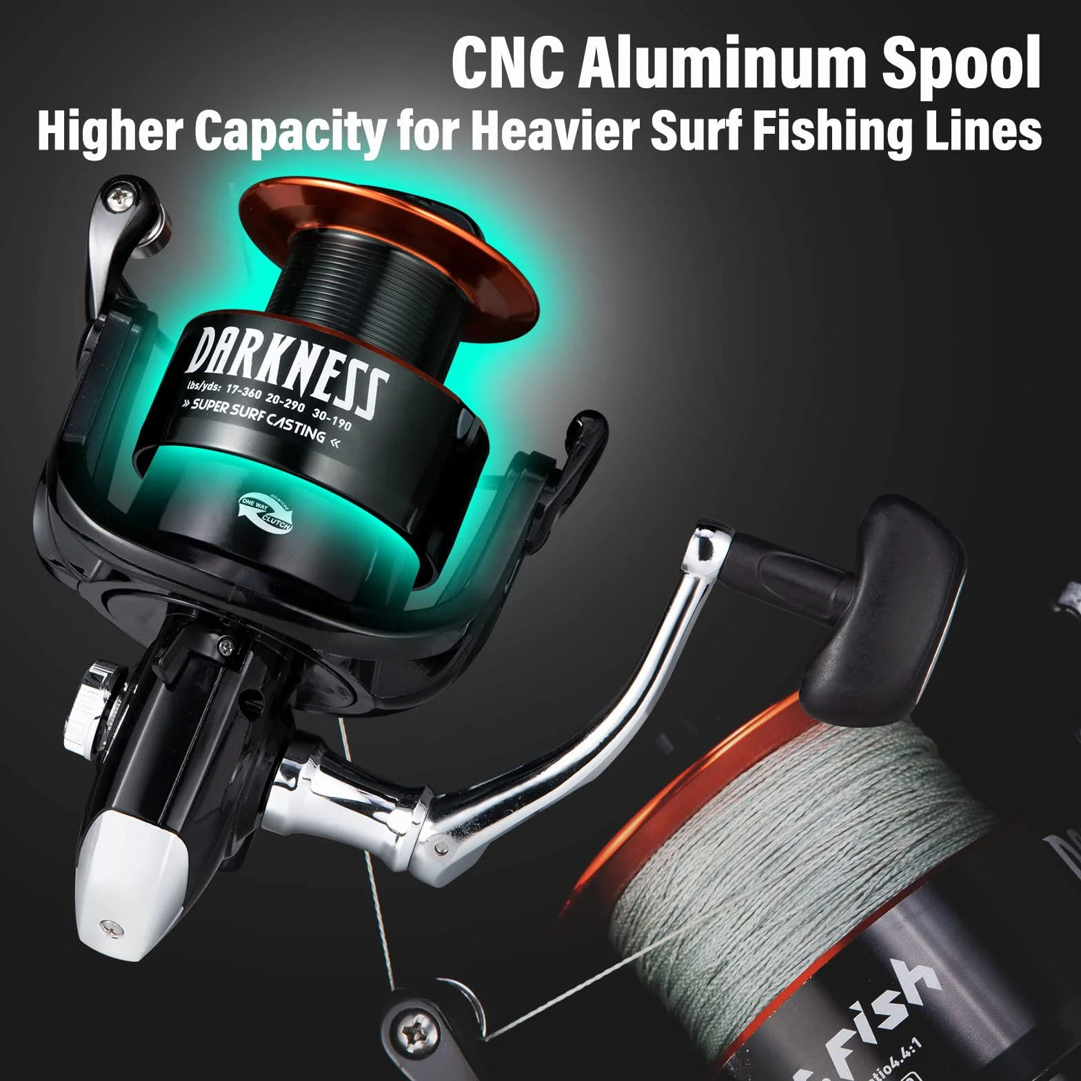 Surf Fishing Rod and Reel Combo, Saltwater Fishing Combo, 12ft Surf Rod 8000/9000 Spinning Reel 9+1 BB, Offshore Gear Kit Pole Equipment Set