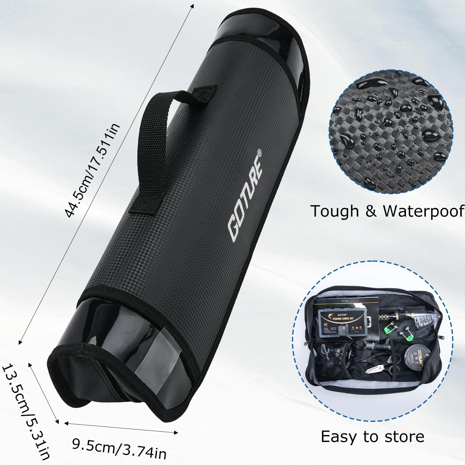 Telescopic Fishing Rod and Reel Combo with Carrier Bag,1.8M-2.7M | Carbon Fiber Pole,5.2:1 Spinning Reel,Line,Pliers,Fish Gripper,Scissors,Lures Set, for Starter Travel Saltwater Freshwater