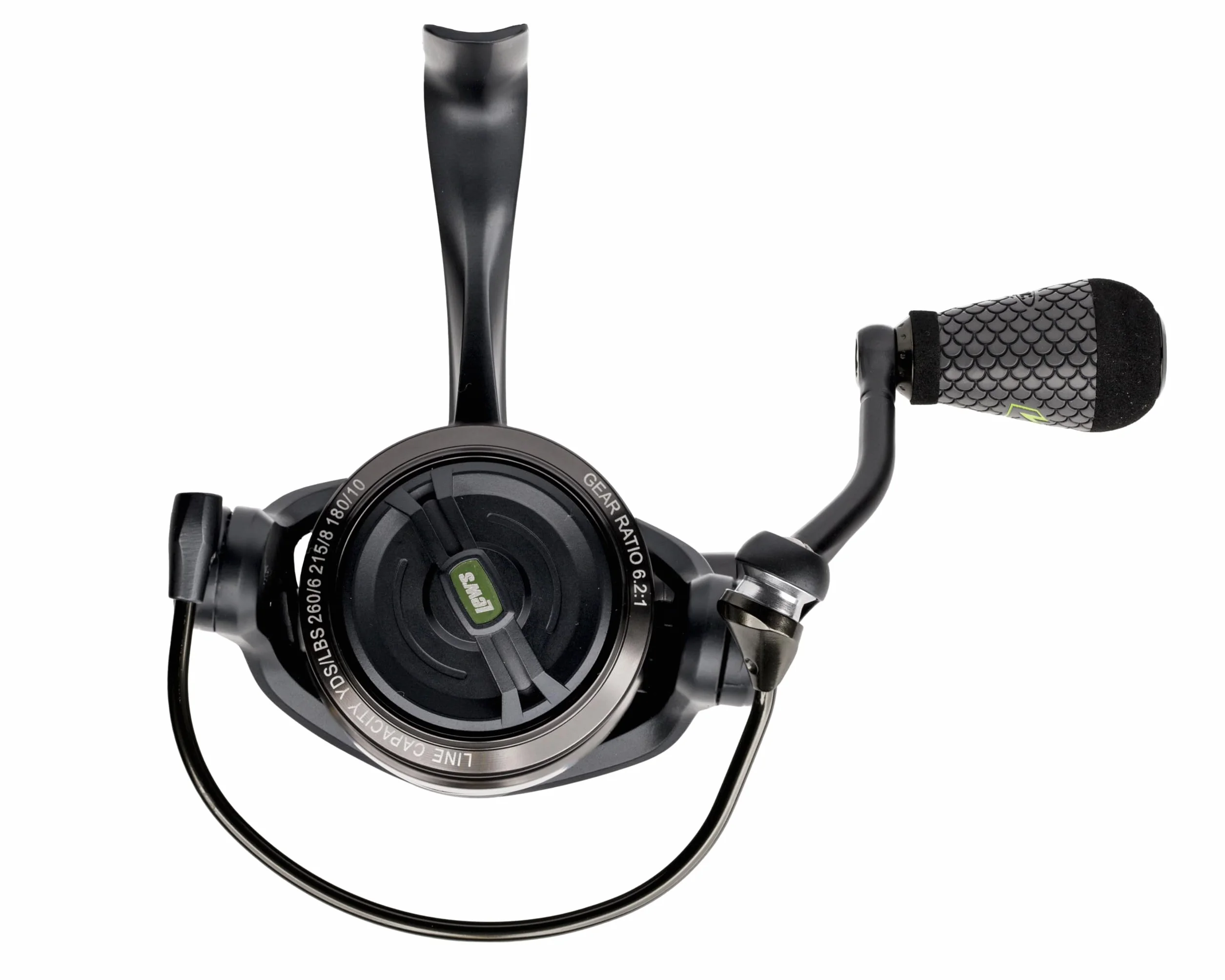 MACH 2 Spinning Fishing Reel, 6.2:1 Gear Ratio, Right or Left-Hand Retrieve, Aluminum Frame, Premium 10 Stainless Steel Ball Bearings, Black/Green