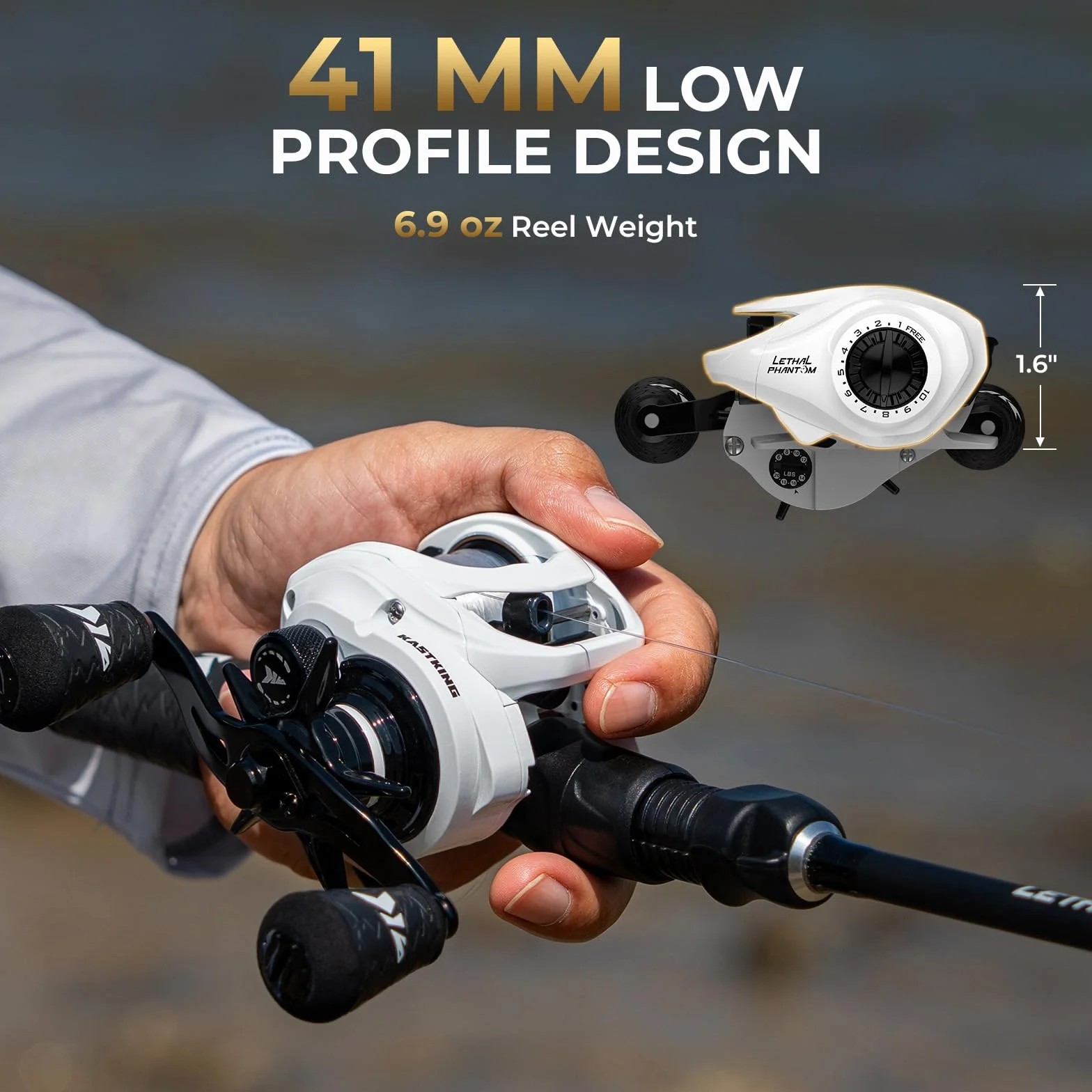 Twin-Tip Fishing Rod and Reel Combo | IM6 Graphite Blank, PTS 2-Piece Design, Aluminum Oxide Guides, Superpolymer Grip & Handles, 5+1 Ball Bearings, Smooth Drag