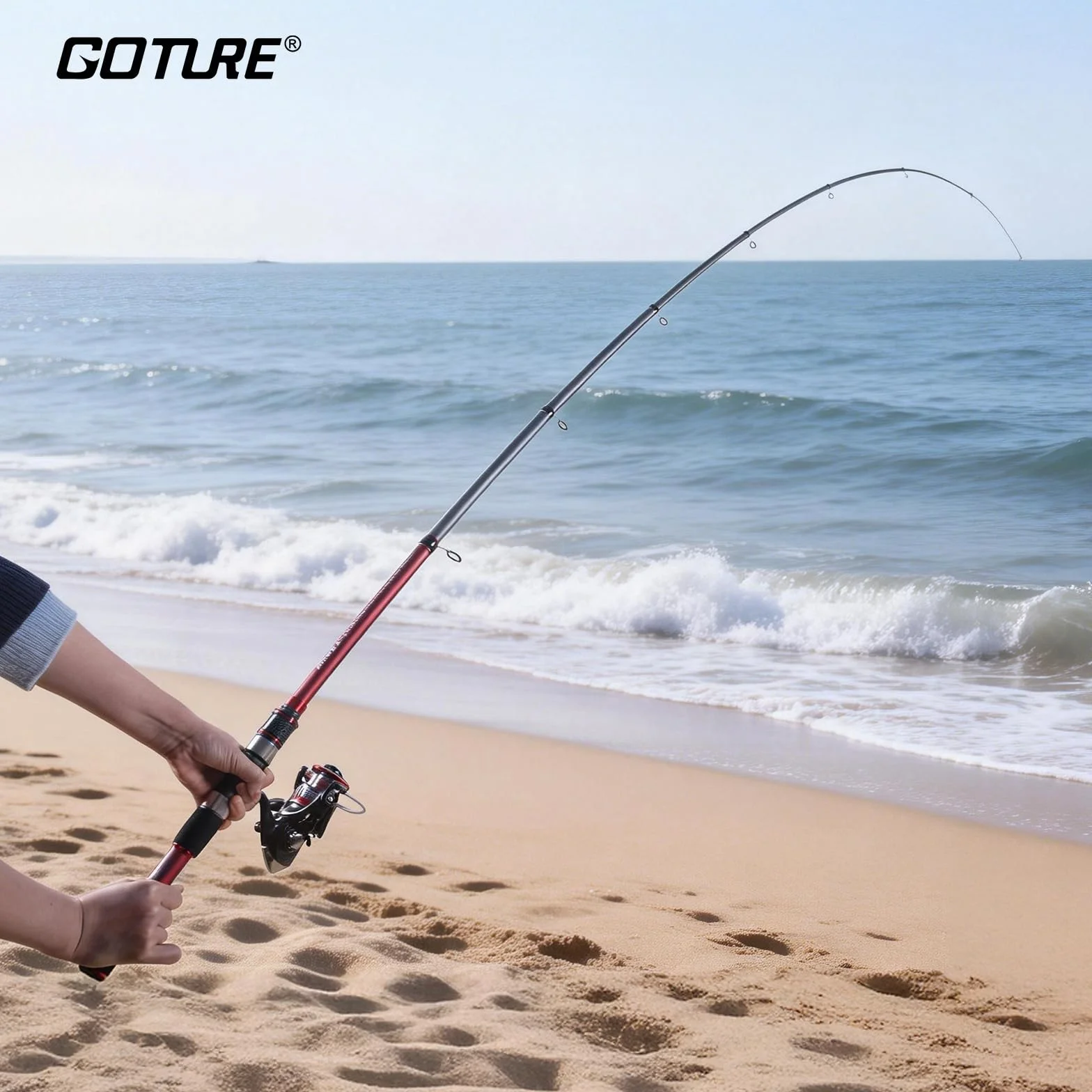 Fishing Rod and Reel Combo, Red Telescopic Fishing Pole with Full Starter Kit & Carrier Bag, Portable 24T Travel Spinning Rod for Bass Trout, Freshwater Beginners Gift