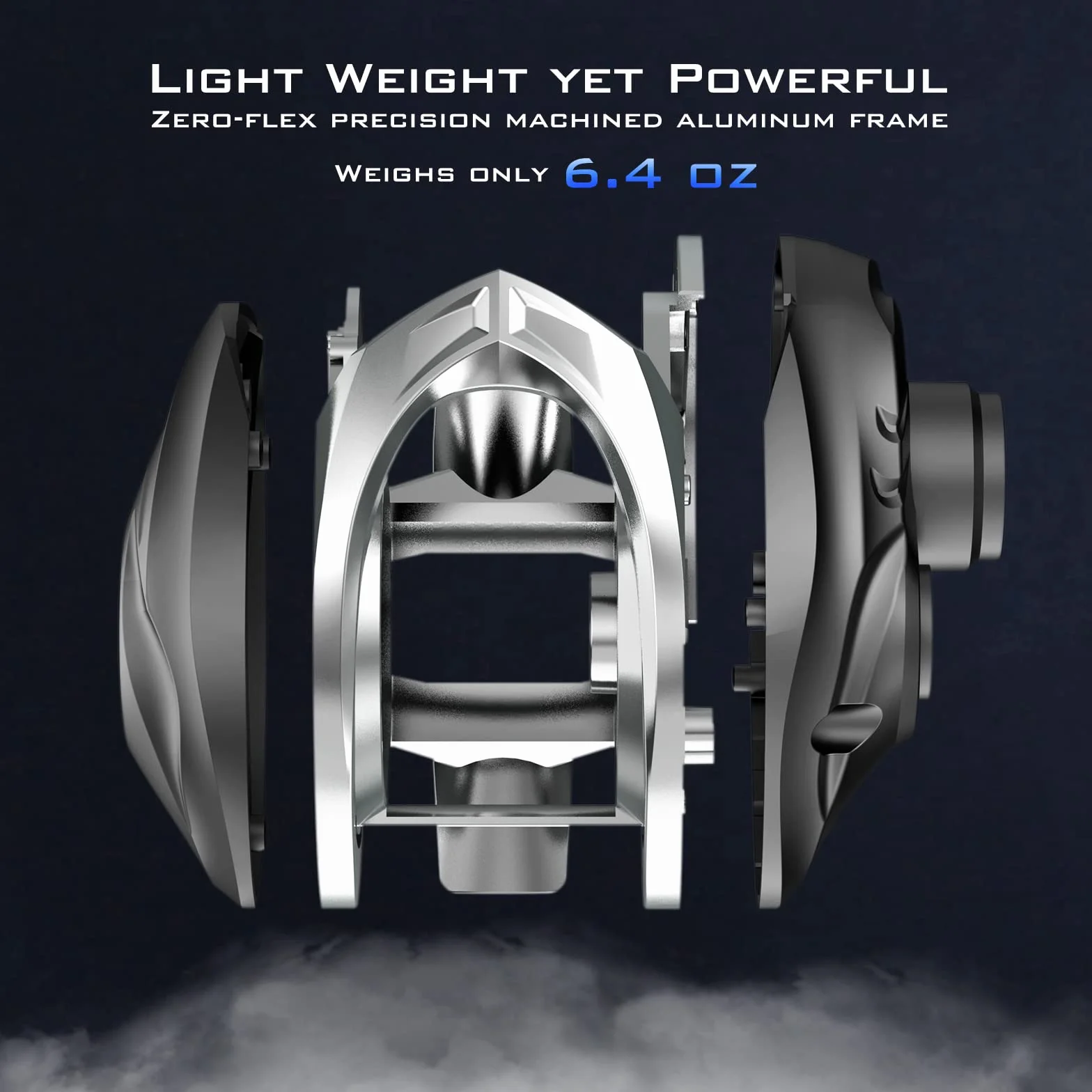 MegaJaws Elite Baitcasting Fishing Reels, Lightweight, High Speed | Max Drag: 17.64 lb, 11+1 BB, 6.7 oz, Lightweight Graphite Frame, New AutoMag Dual Brake, 7.2:1 Gear Ratio