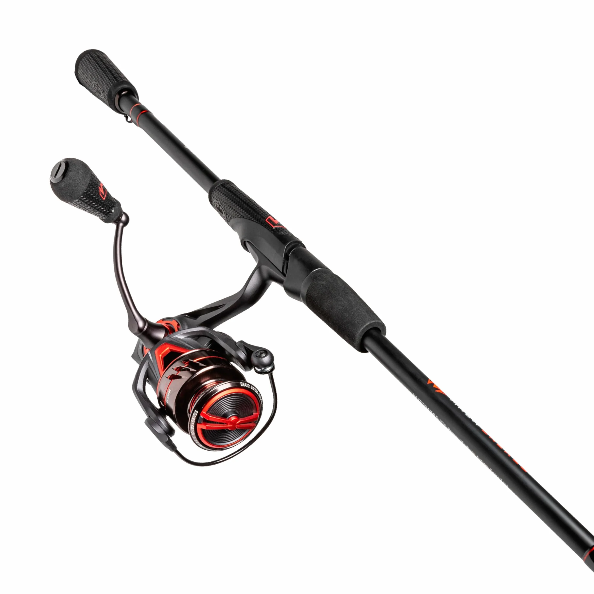 MACH Jacked Spinning Reel and Fishing Rod Combo, 7-Foot, 1-Piece HM50 Graphite Rod, Light Power with Fast Action, Size 100 Reel