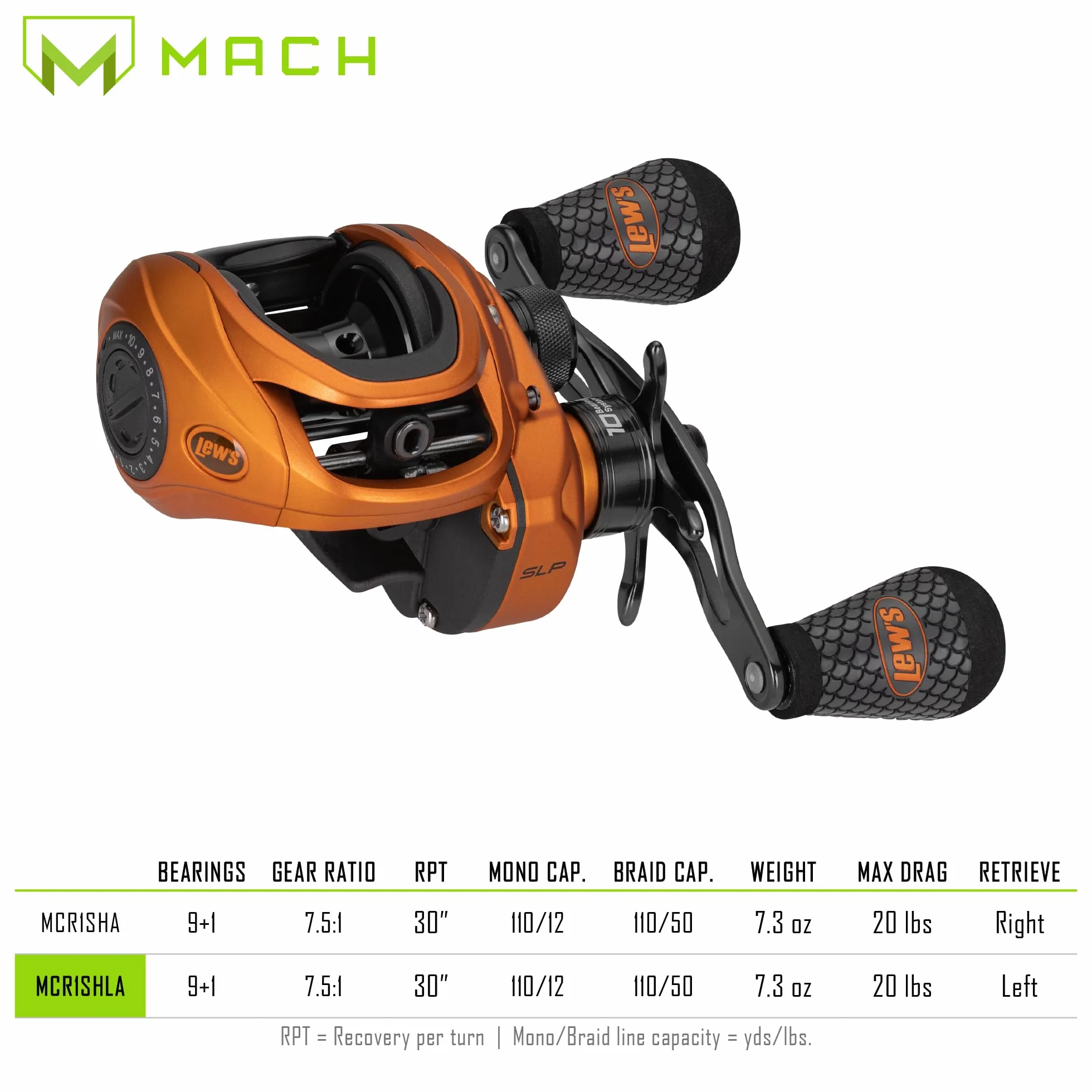 Mach Crush SLP Series 7.5:1 Baitcast Reel Left Hand