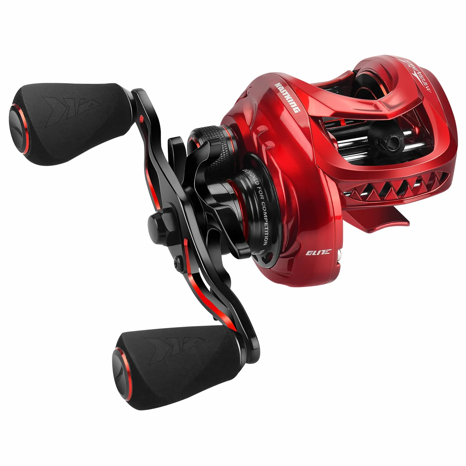 MegaJaws Elite Baitcasting Fishing Reels, Lightweight, High Speed | Max Drag: 17.64 lb, 11+1 BB, 6.7 oz, Lightweight Graphite Frame, New AutoMag Dual Brake, 7.2:1 Gear Ratio