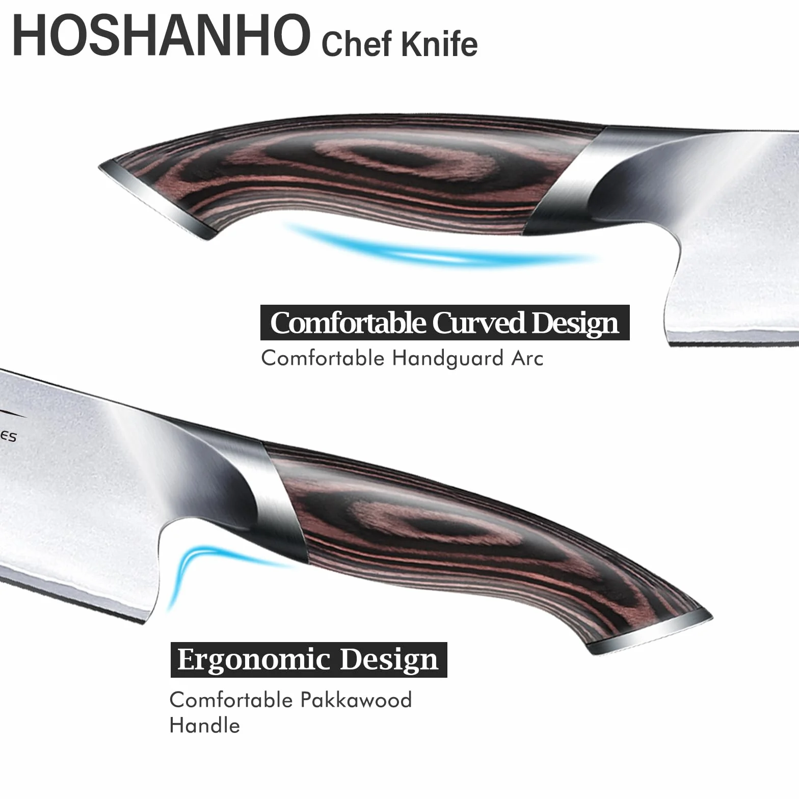 Kitchen Knife in Japanese High Carbon Steel, Professional High-Class Chef's Knife 8 inch, Non-slip Ultra Sharp Cooking Knives with Ergonomic Handle | Multifunctional, 10Cr15CoMoV, Home Gifts