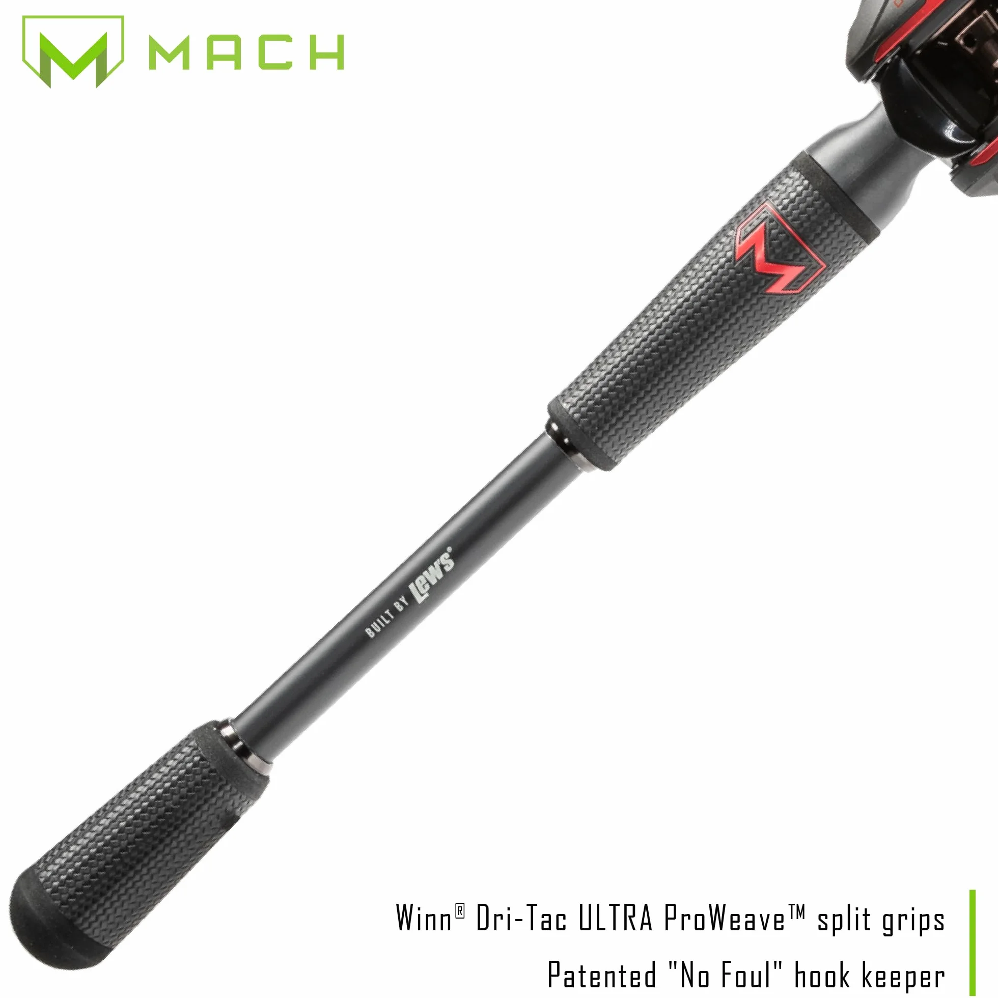 MACH Jacked Baitcast Reel and Fishing Rod Combo, HM50 Graphite Rod, Carbon Fiber Drag System, 7.5:1 Gear Ratio