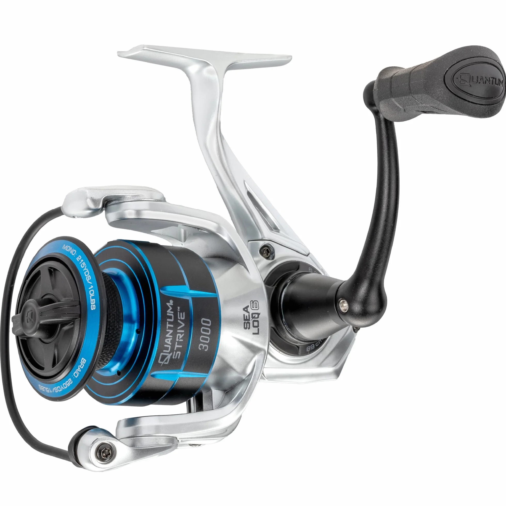 Strive Spinning Fishing Reel, Rigid Aluminum Frame, Graphite Rotor, Sealed Design, CFX200 Carbon Fiber Xtreme Drag, Silver/Blue