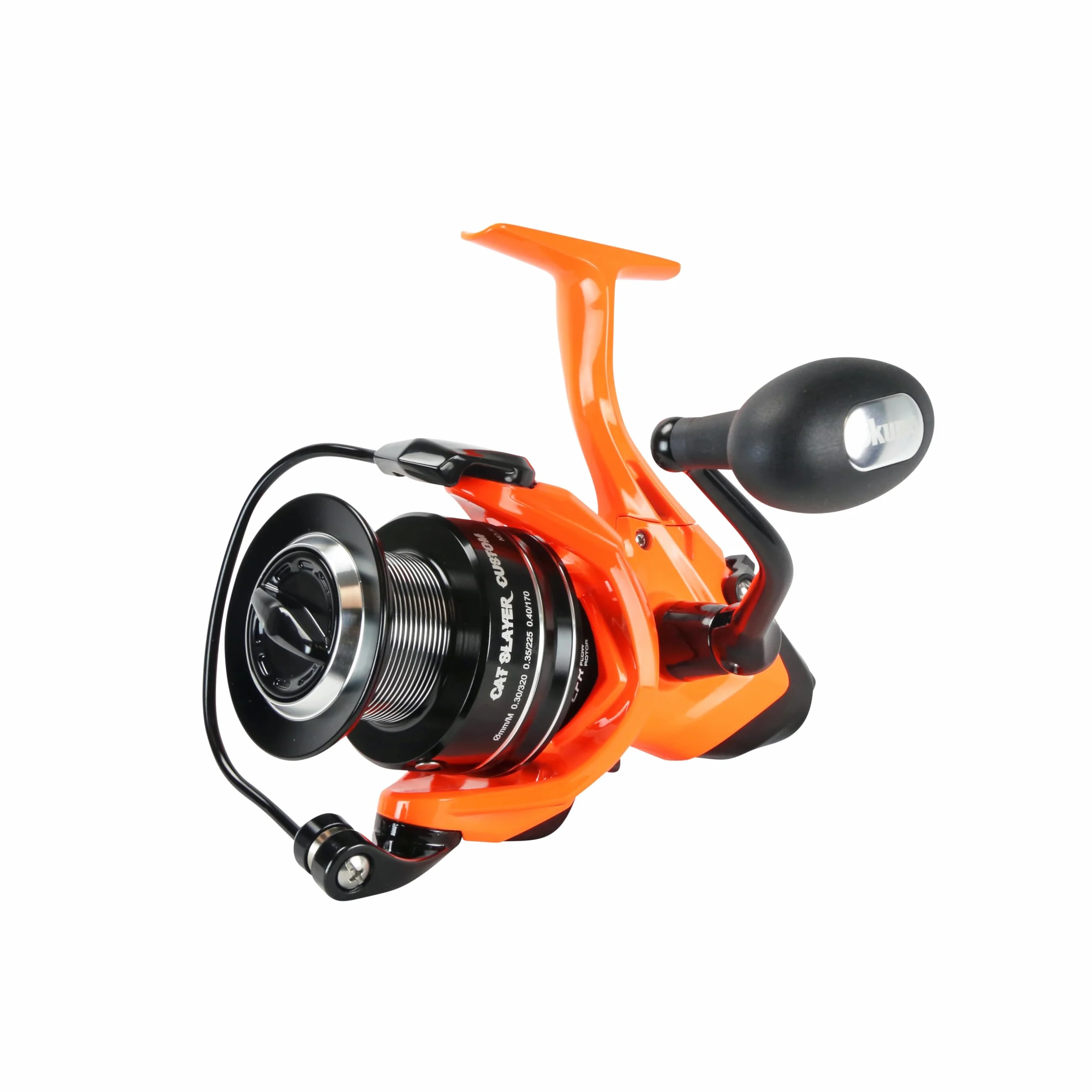 Cat Slayer Custom 6000 Baitfeeder Reel – Catfish Spinning Reel with Dual Force Drag, Flite Drive System & UV Reactive Neon Orange Finish, CSCF-6000NO