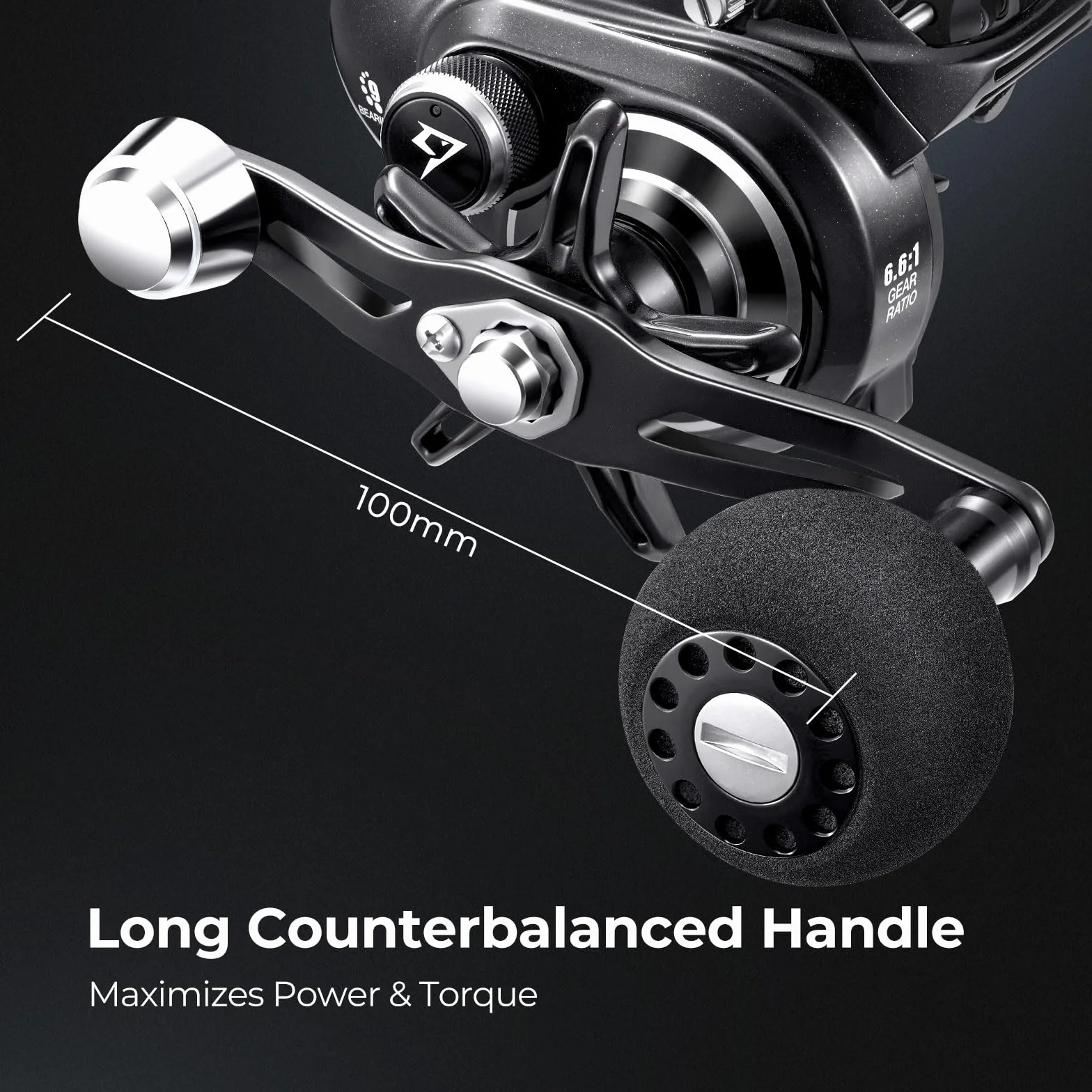 Alinox 300 Baitcasting Reel, 33LB Drag, Aluminum Frame | Freshwater saltwater, 6.6/8.1 ratios, smooth casting, low-profile body