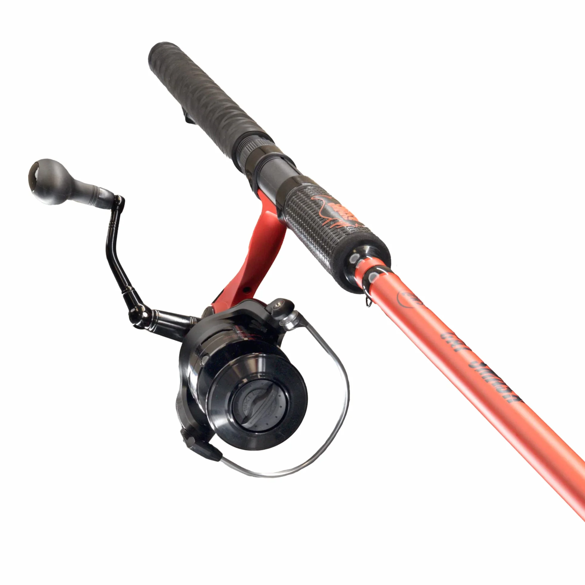 Cat Smash Spinning Reel and Fishing Rod Combo, 7-Foot 2-Inch 1-Piece IM6 Graphite Fishing Rod, Right or Left-Hand Retrieve, Red