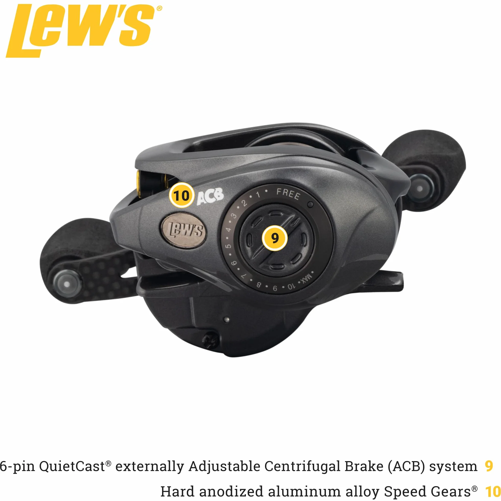 Custom Lite SS Baitcast Fishing Reel, 10+1 Double Shielded Bearings, Super Shallow 30 mm Spool, Tanso Tech Frame, Carbon Fiber Drag, Carbon Gray